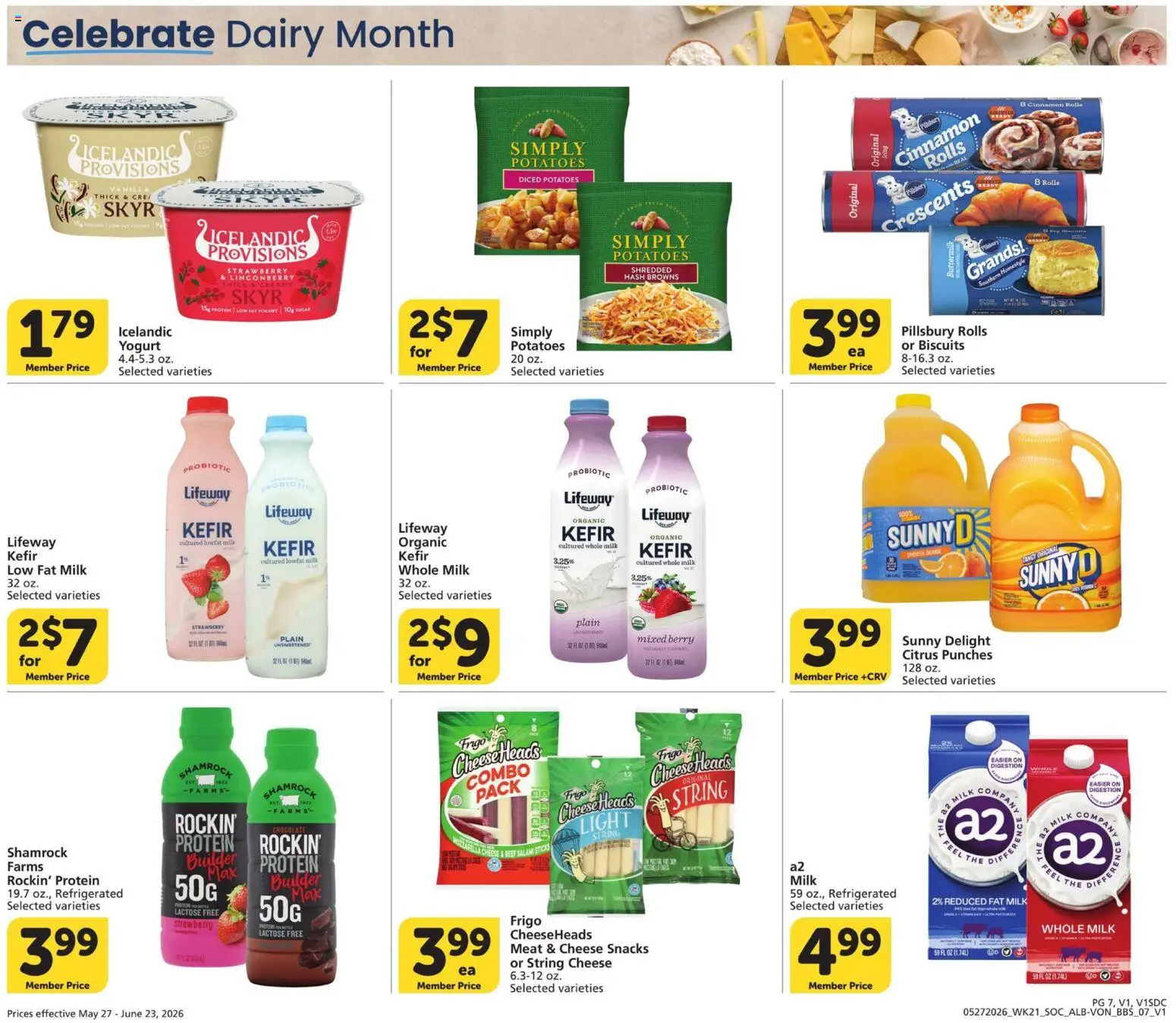 Vons Big Book of Savings - valid from 27.05.2026 | Page: 7 | Products: Milk, Cheese, Yogurt, Salami