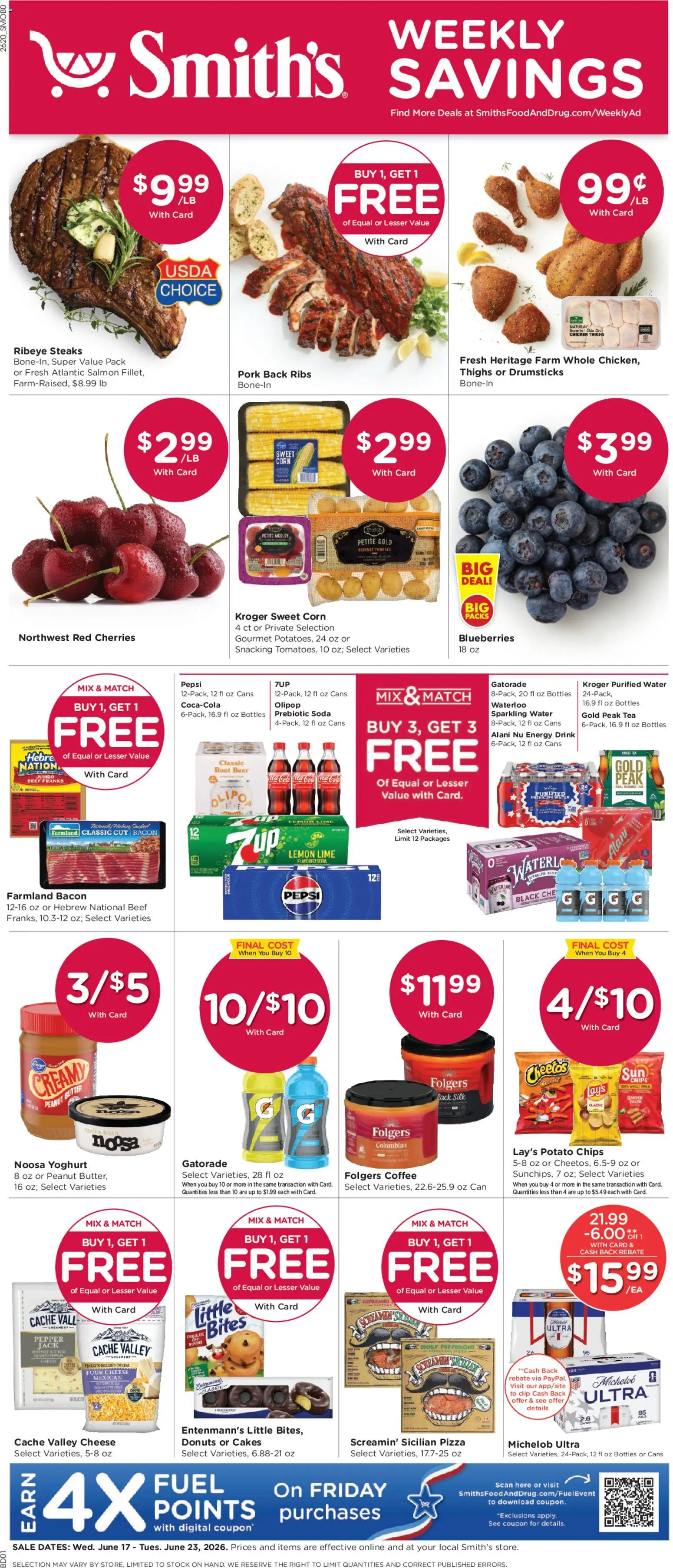 Smith's Weekly Ad - ID - valid from 17.06.2026 | Page: 1 | Products: Clip, Beer, Tea, Cream