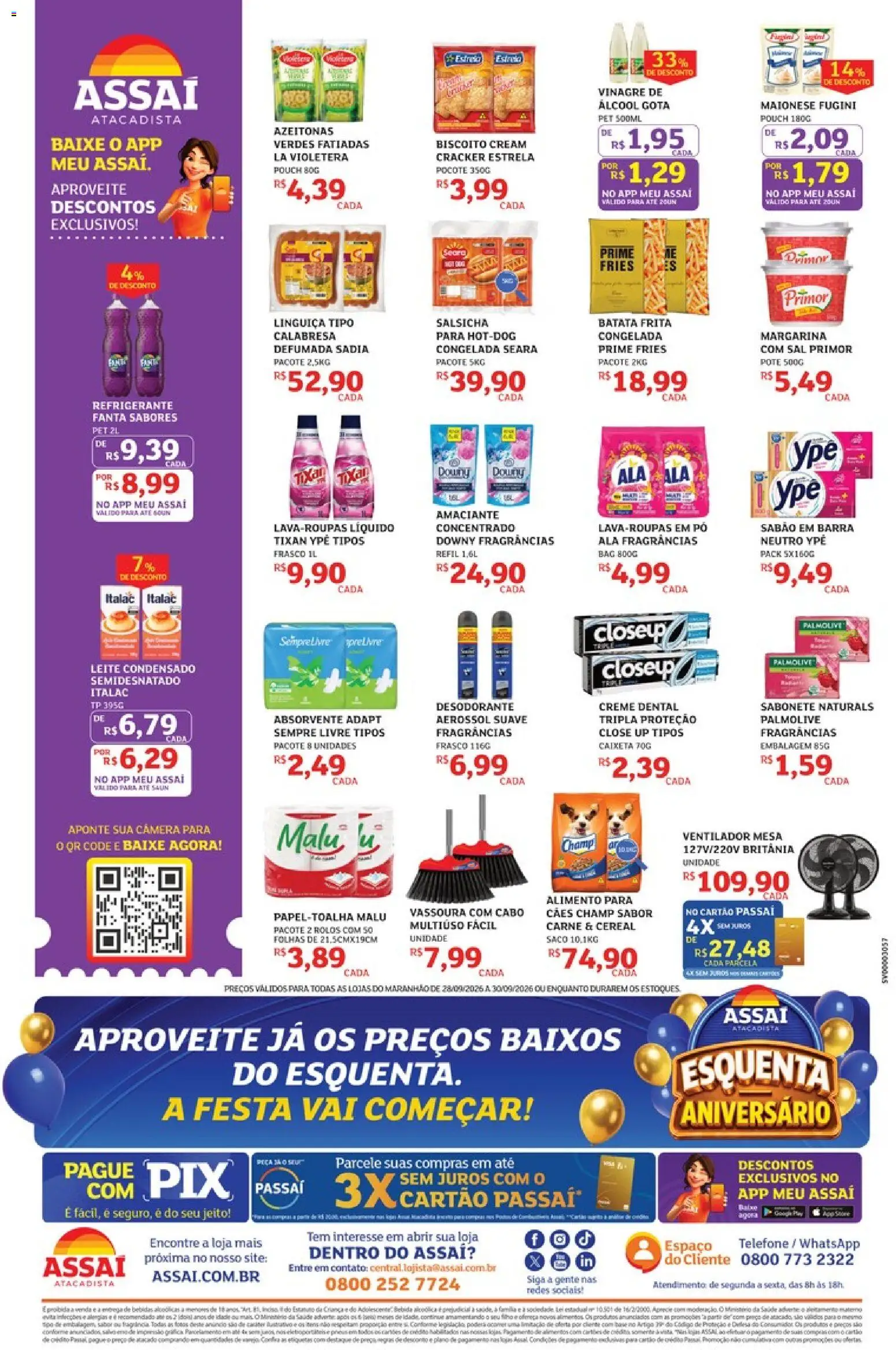 Assaí Atacadista Folheto - válido de 28/09/2026 | Página: 2 | Produtos: Papel toalha, Desodorante, Vinagre, Amaciante