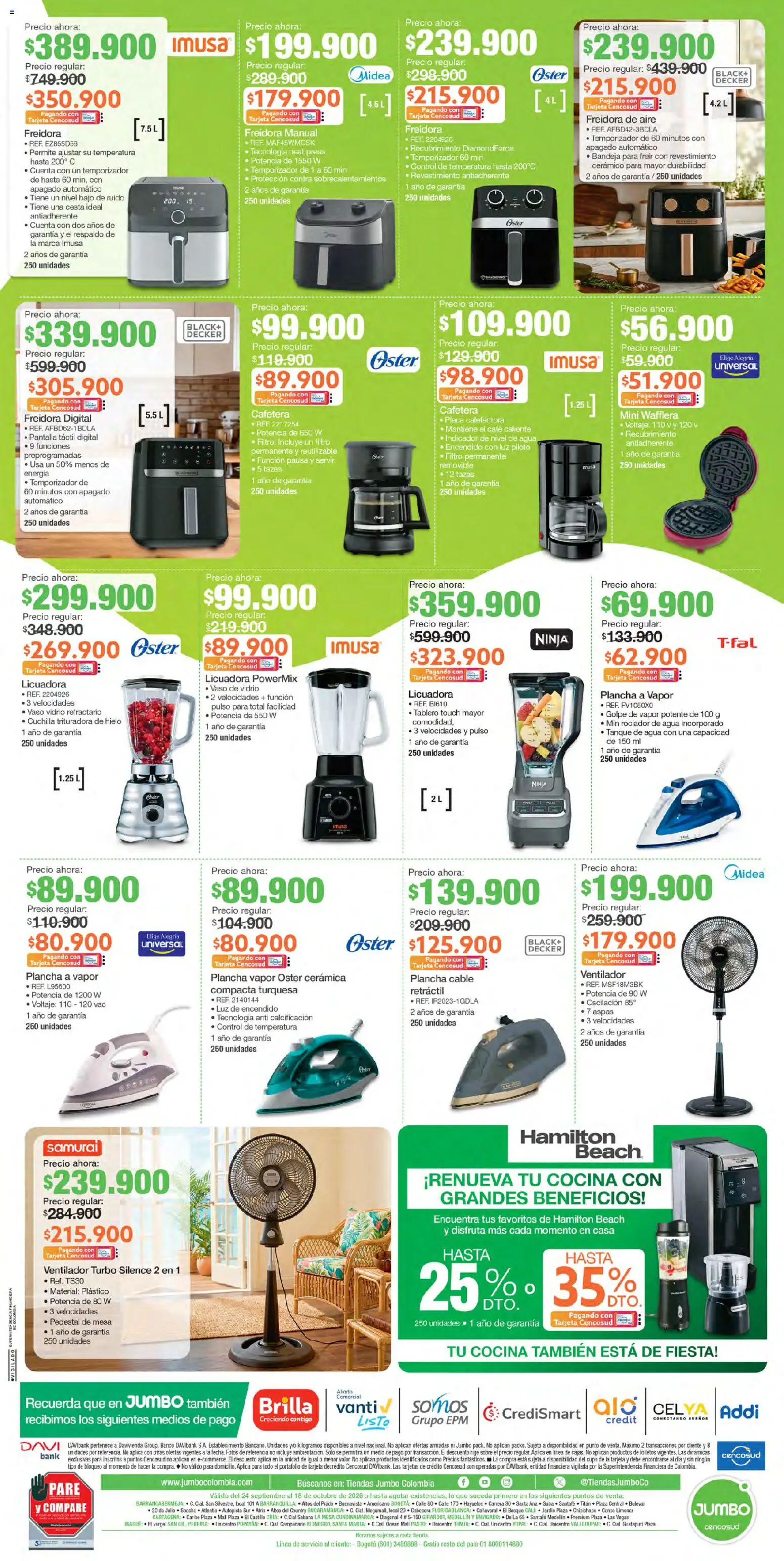 Jumbo revista - valida desde el 24/09/2026 | Página: 40 | Productos: Banco, Freidora, Tablero, Cerámica