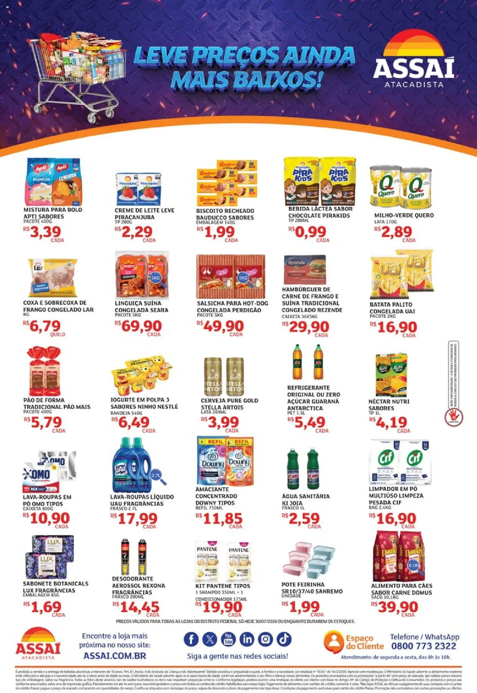 Assaí Atacadista Folheto - válido de 30/07/2026 | Página: 2 | Produtos: Pão, Pão de forma, Bandeja, Batata