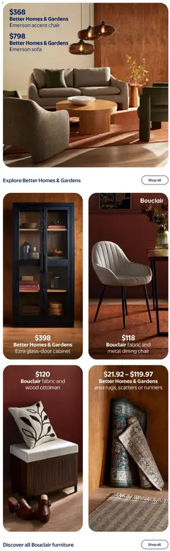 Preview of Better Homes & Gardens Emerson sofa, Better Homes & Gardens Emerson sofa from shop Walmart valid from Sep 10, 2026 | Page: 4 | Products: Dining chair, Sofa, Chair, Cabinet