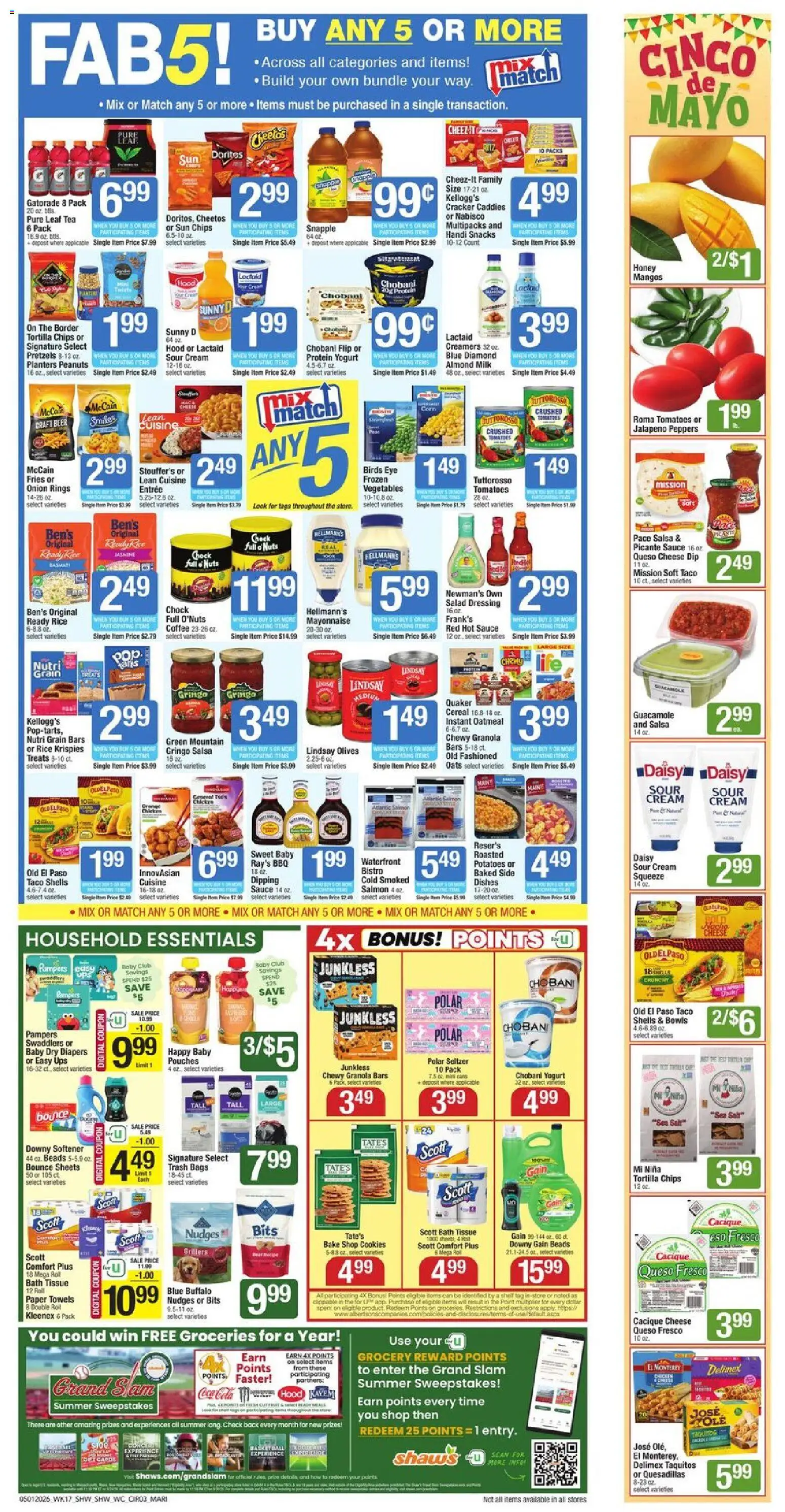 Shaw's Weekly Ad - MA - valid from 01.05.2026 | Page: 3 | Products: Milk, Cheese, Coffee, Salad