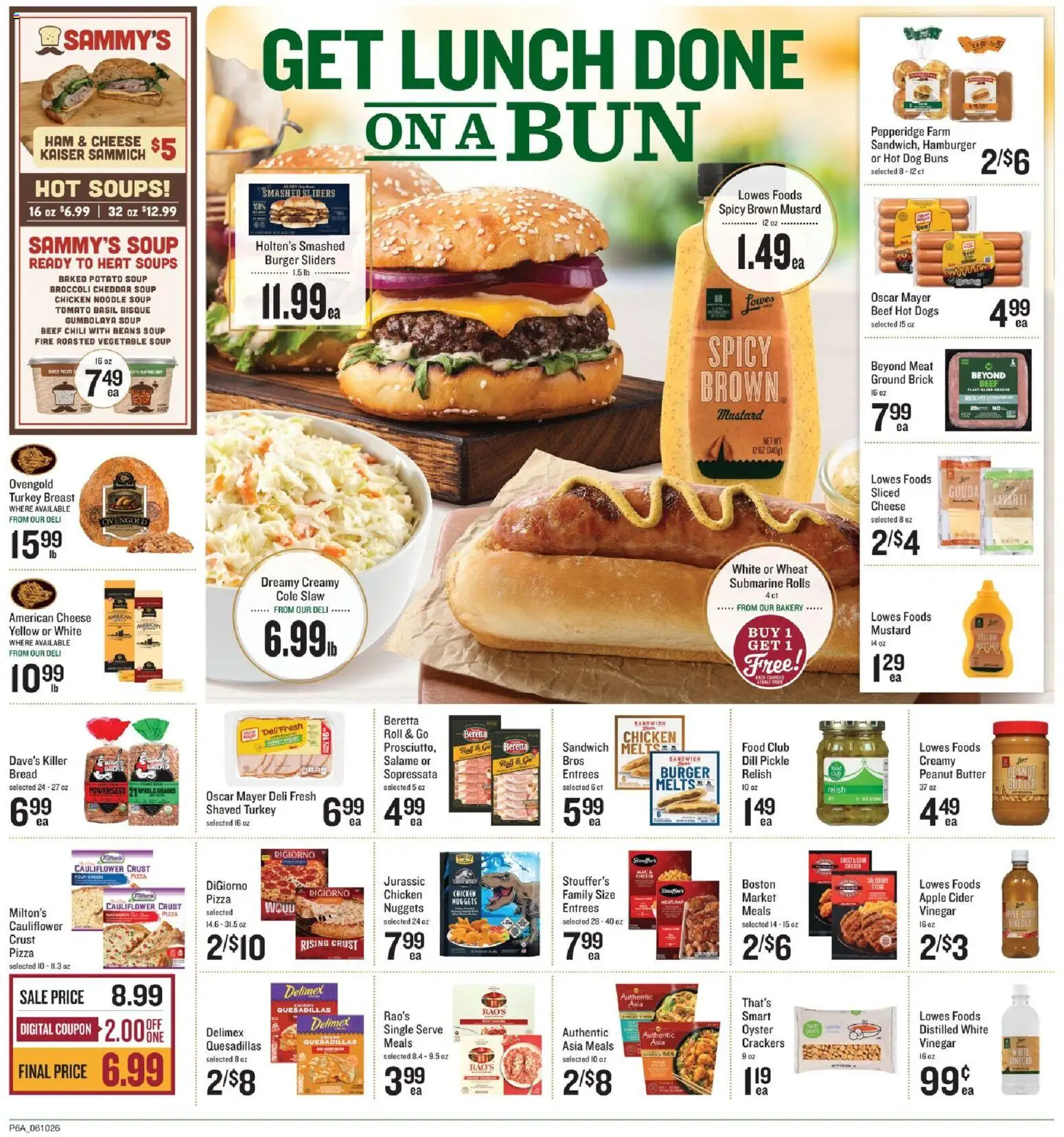 Lowes Foods Weekly Ad - valid from 10.06.2026 | Page: 9 | Products: Butter, Bread, Ham, Hot Dogs