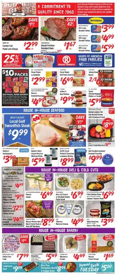 Preview of Rouses weekly ads valid from 07/08/2026 | Page: 4 | Products: Beef, Cream, Sausage, Bag