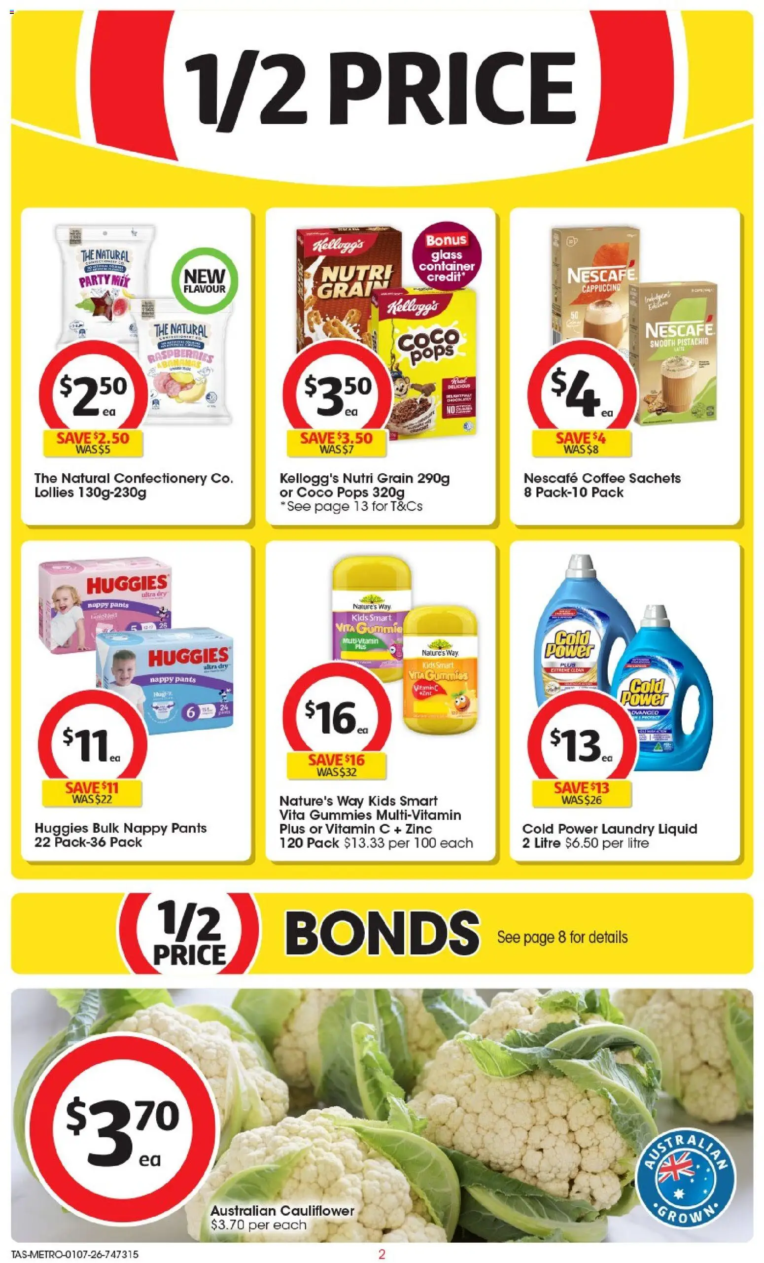Coles catalogue - valid from 01/07/2026 | Page: 2 | Products: Coffee, Lollies, Laundry, Zinc