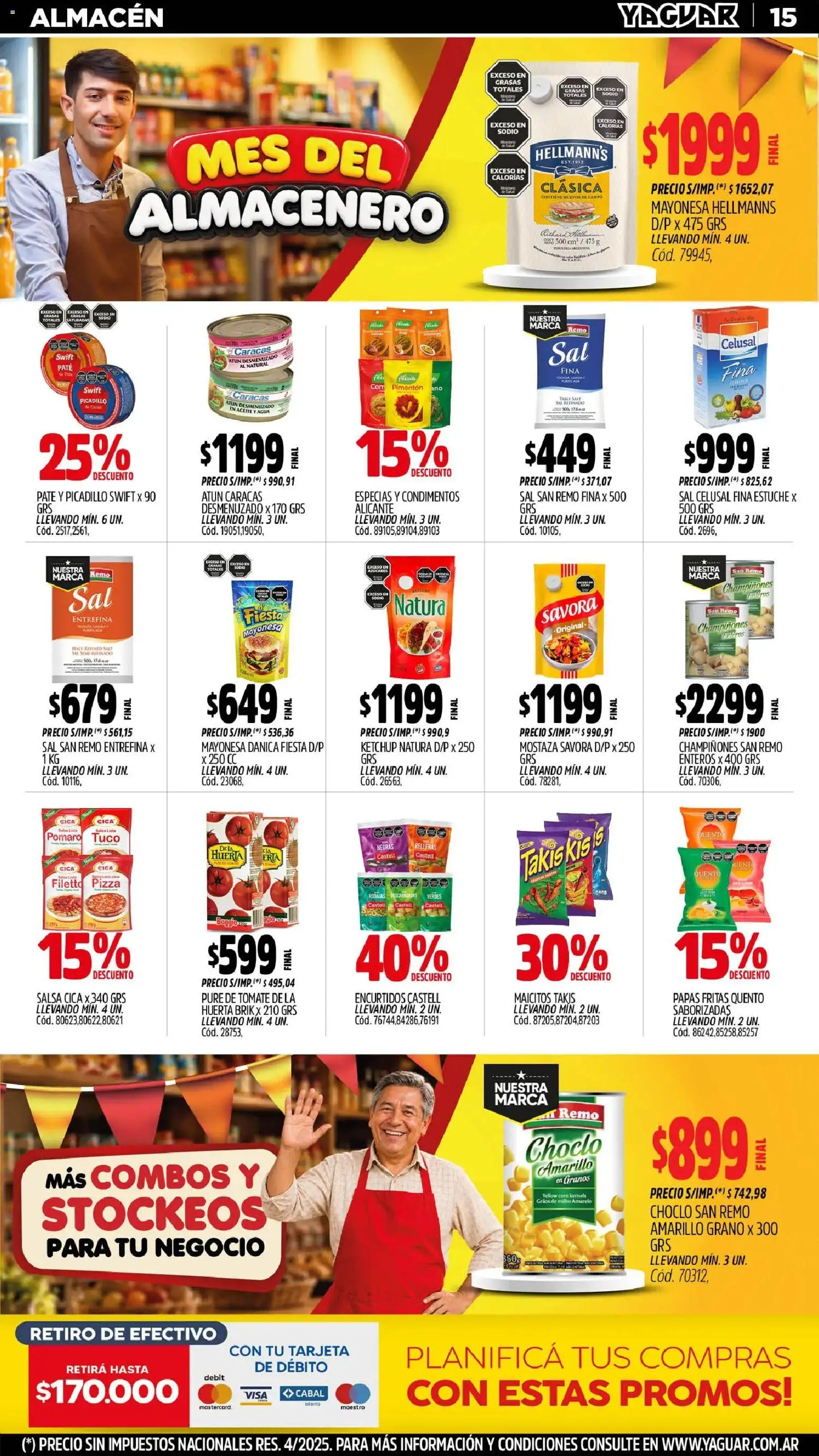 Yaguar - Oferta Semanal General Roca │ válido desde el 31/08/2026 | Página: 15 | Productos: Choclo, Aceite, Sal, Puré