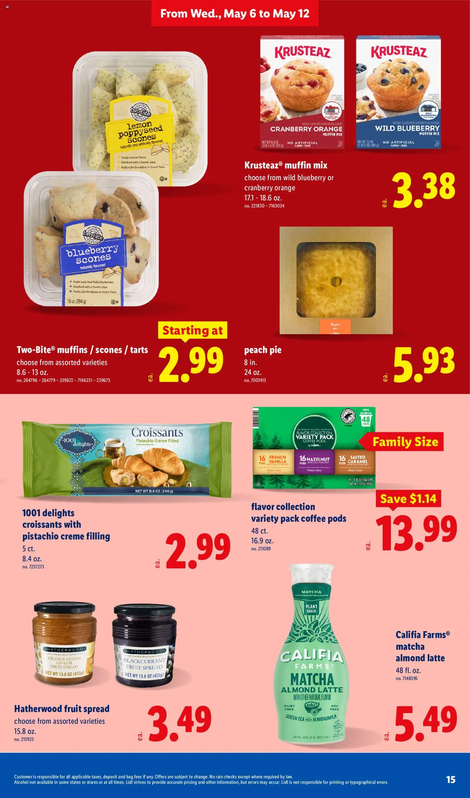 Lidl Weekly Ad - valid from 06.05.2026 | Page: 15 | Products: Ginger, Peach, Croissants, Peach Pie