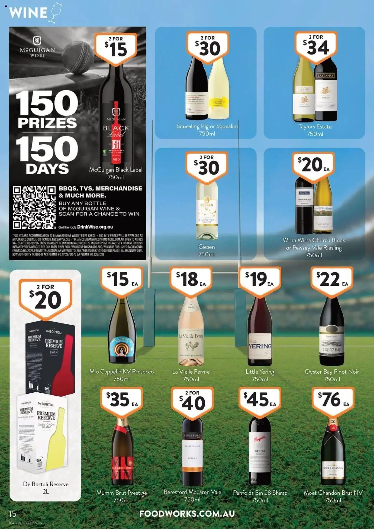 Foodworks catalogue - valid from 23/09/2026 | Page: 15 | Products: Wine, Prosecco, Moët, Tv