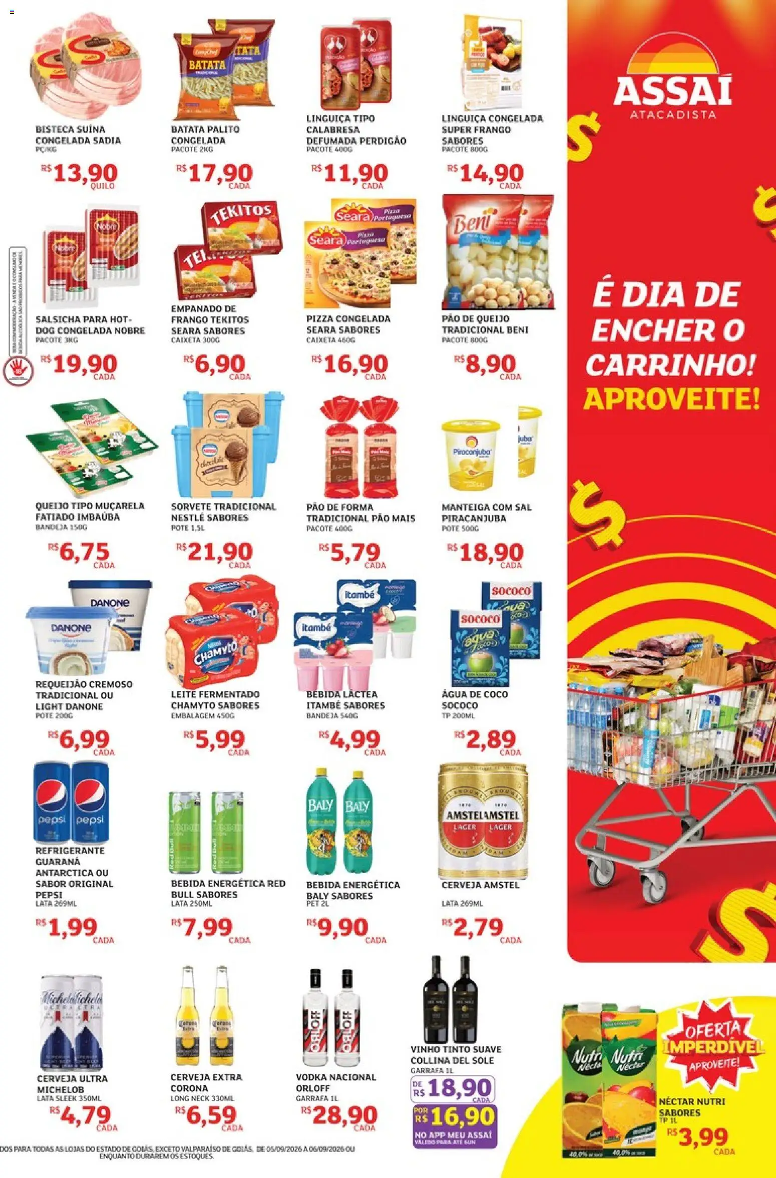 Assaí Atacadista Folheto - válido de 05/09/2026 | Página: 3 | Produtos: Queijo, Água, Pão de forma, Requeijão