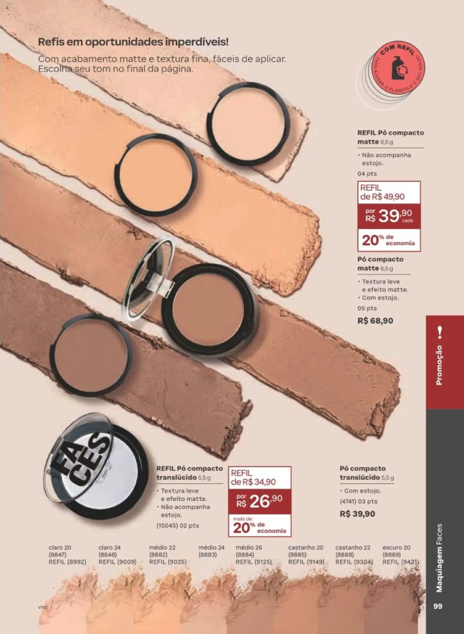 Natura Folheto - válido de 22/06/2026 | Página: 99 | Produtos: Pó compacto, Maquiagem, Pó