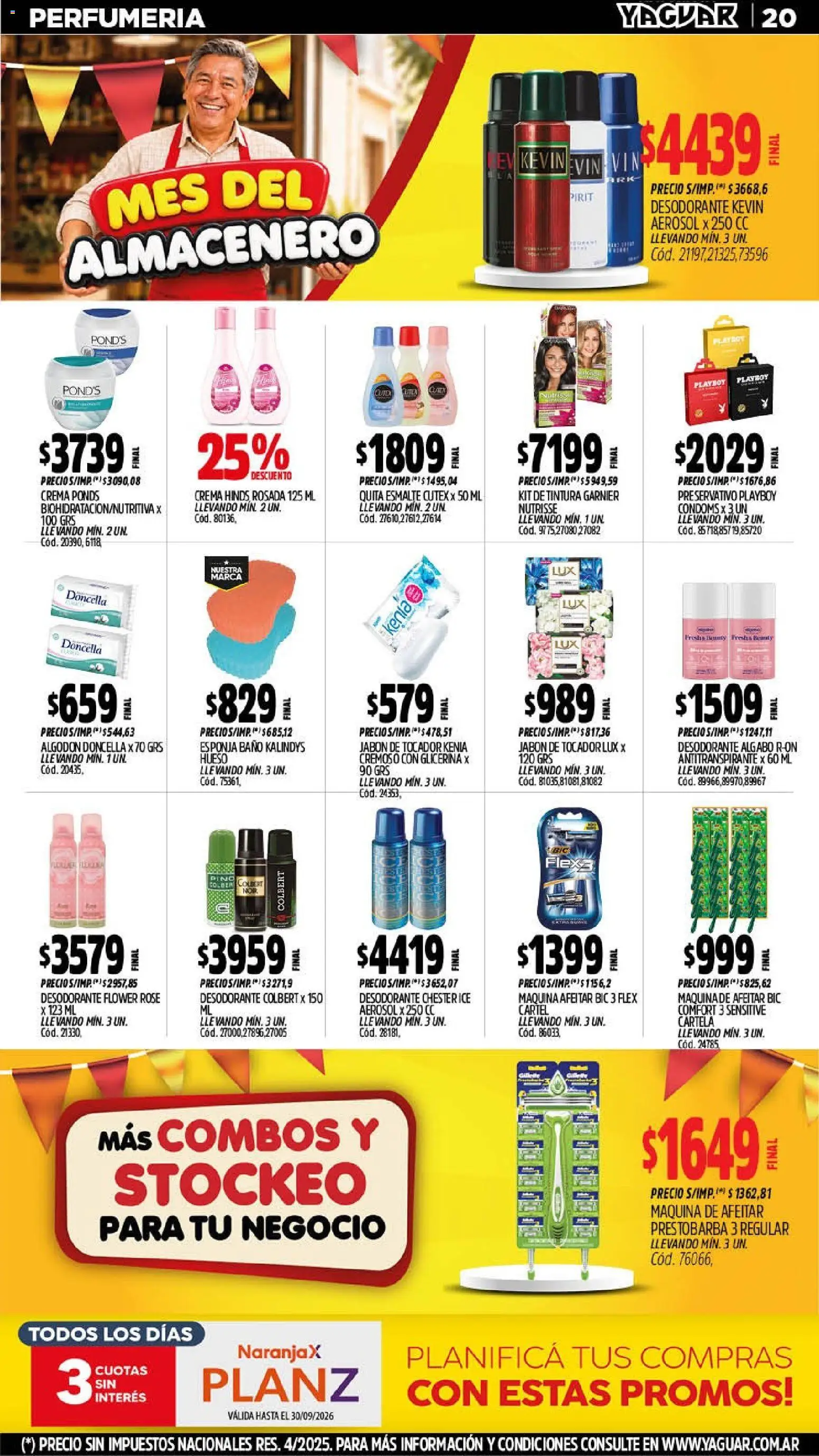 Yaguar - Oferta Semanal Mar del Plata │ válido desde el 14/09/2026 | Página: 20 | Productos: Algodón, Tintura, Jabón, Desodorante