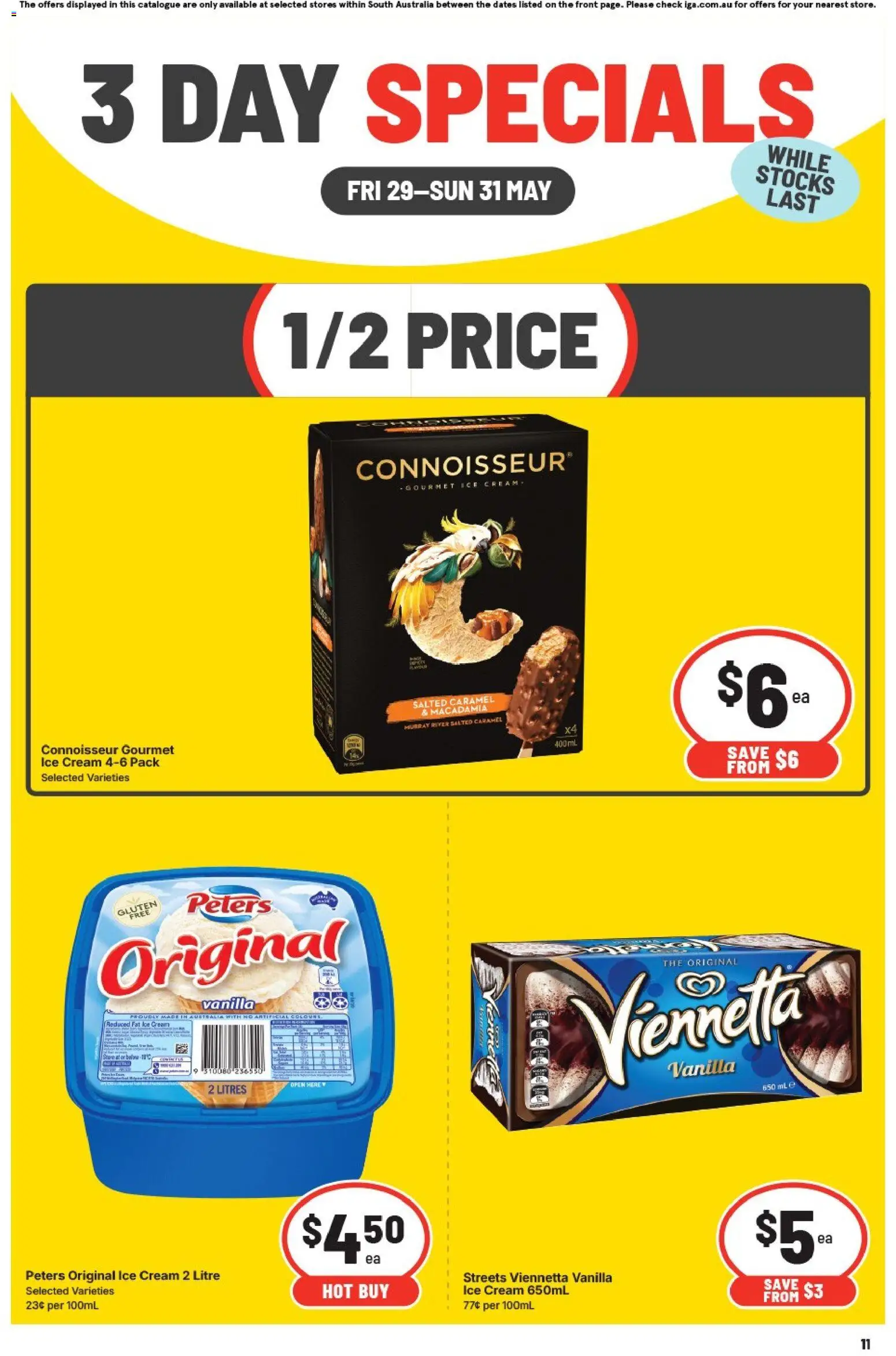 IGA catalogue - valid from 29.05.2026 | Page: 3 | Products: Cream, Ice cream