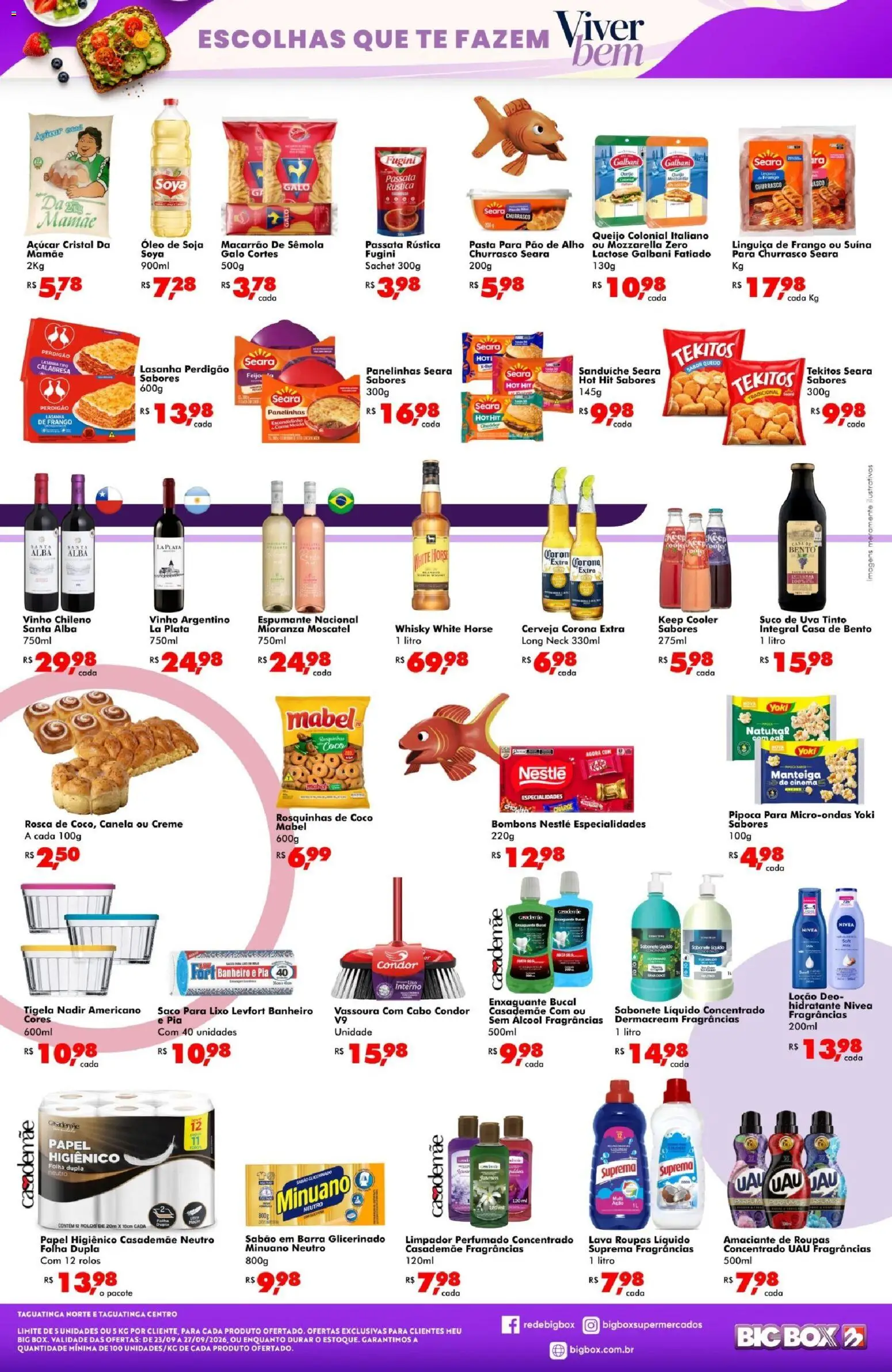 Big Box Folheto - válido de 23/09/2026 | Página: 2 | Produtos: Espumante, Pão, Macarrão, Tigela