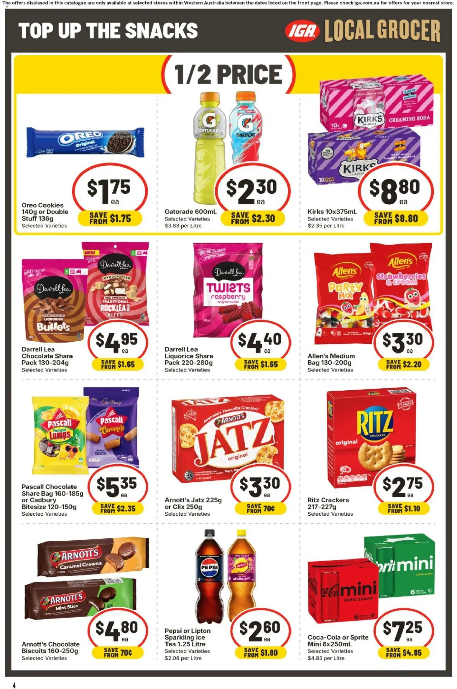 IGA catalogue - valid from 30/09/2026 | Page: 4 | Products: Pineapple, Cream, Biscuits, Sprite