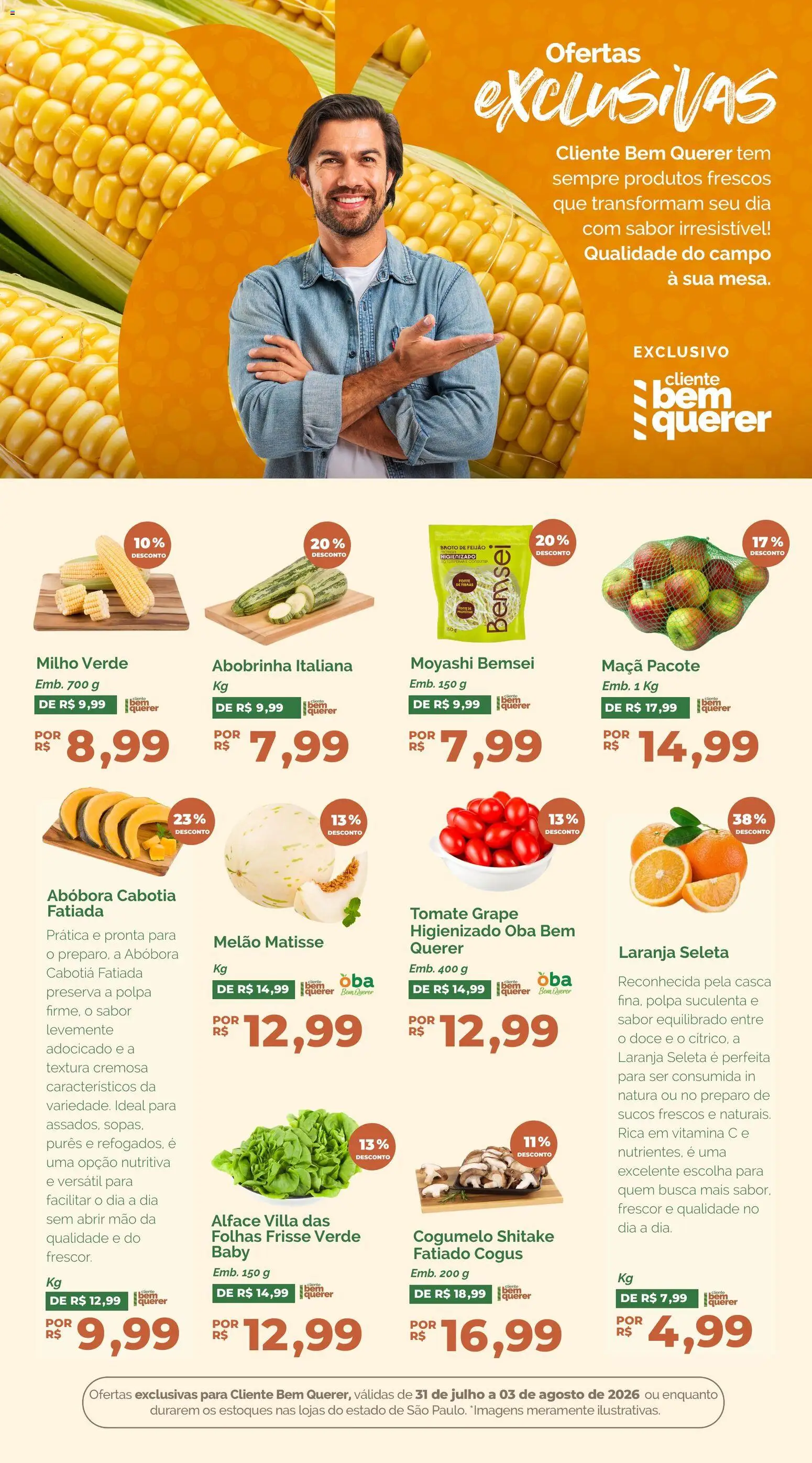 Oba Hortifruti Folheto - válido de 31/07/2026 | Página: 5 | Produtos: Abóbora, Cogumelo, Alface, Vitamina c