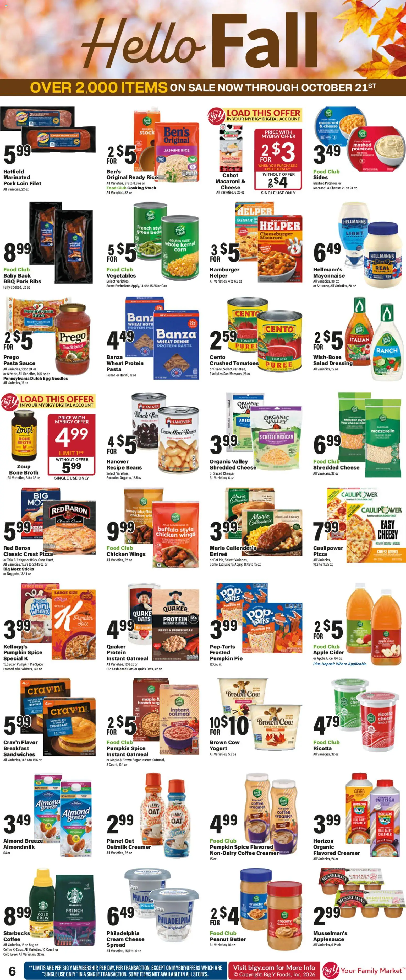 Big Y Weekly Ad - valid from 09/17/2026 | Page: 11 | Products: Pork ribs, Cream cheese, Potatoes, Pumpkin Pie