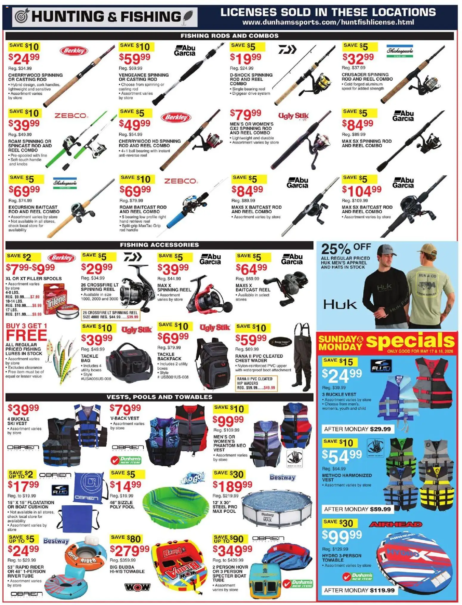 Dunham's Sports Weekly Ad - valid from 16.05.2026 | Page: 16 | Products: Vest, Cushion, Backpack, Rod