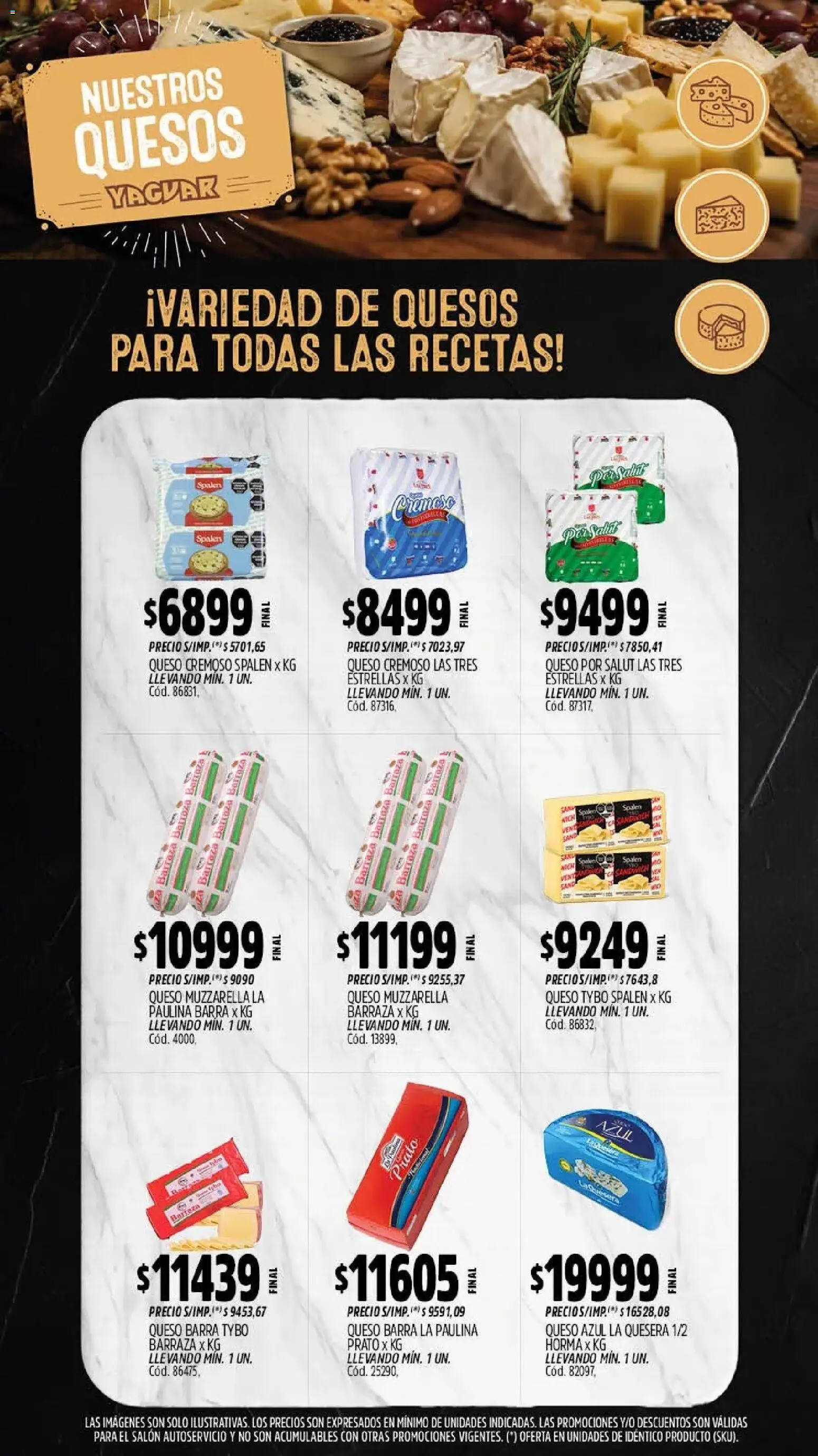 Yaguar - Oferta Semanal Santa Fé │ válido desde el 10/08/2026 | Página: 9 | Productos: Queso azul, Muzzarella, Queso