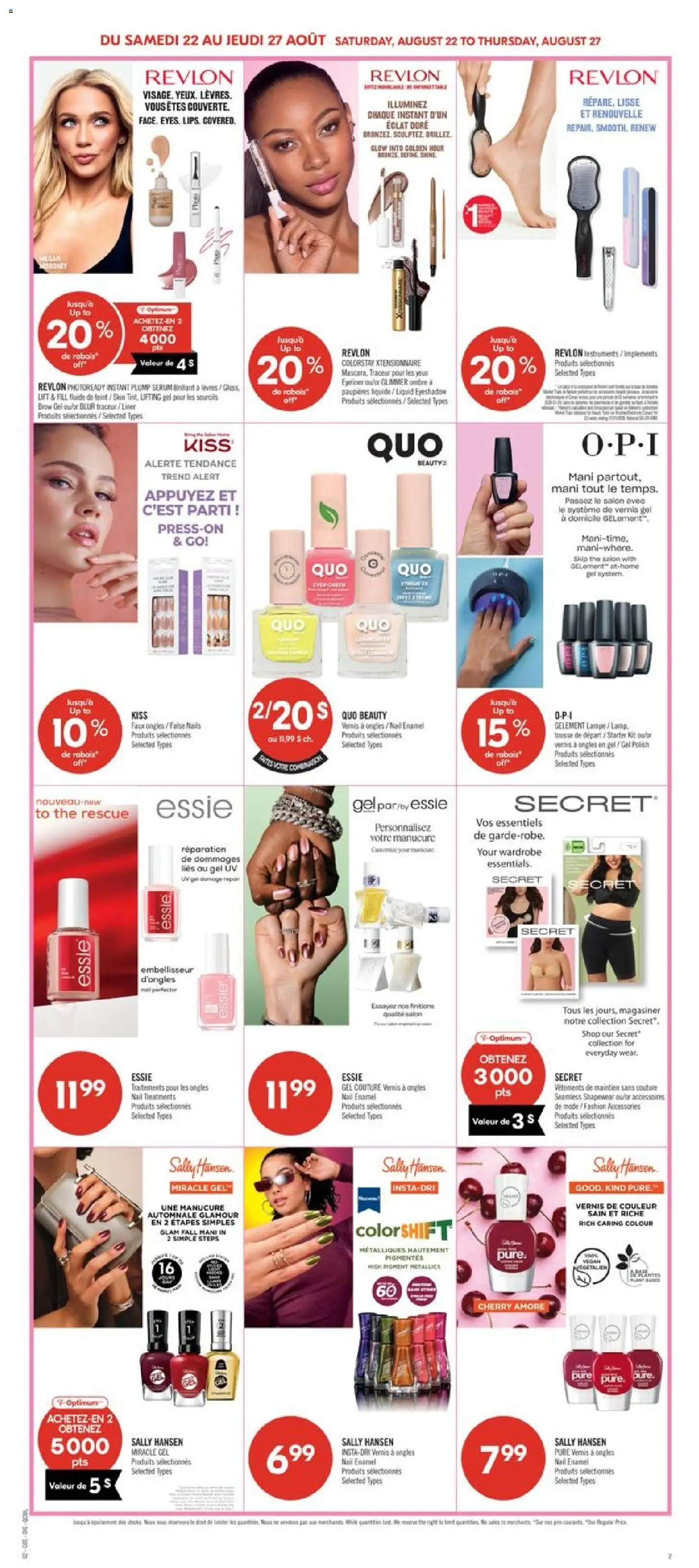 Pharmaprix flyer valid from Aug 22, 2026 | Page: 14 | Products: Eyeliner, Wardrobe