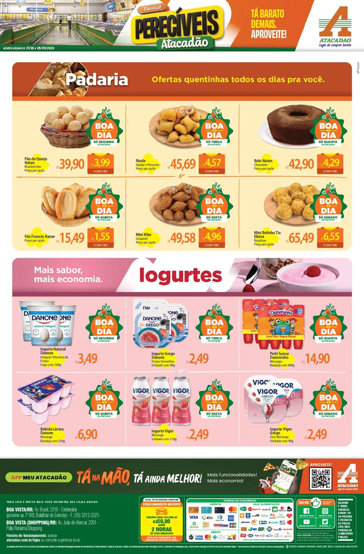 Atacadão Folheto - válido de 31/08/2026 | Página: 2 | Produtos: Frutas, Frutas vermelhas, Presunto, Bandeja