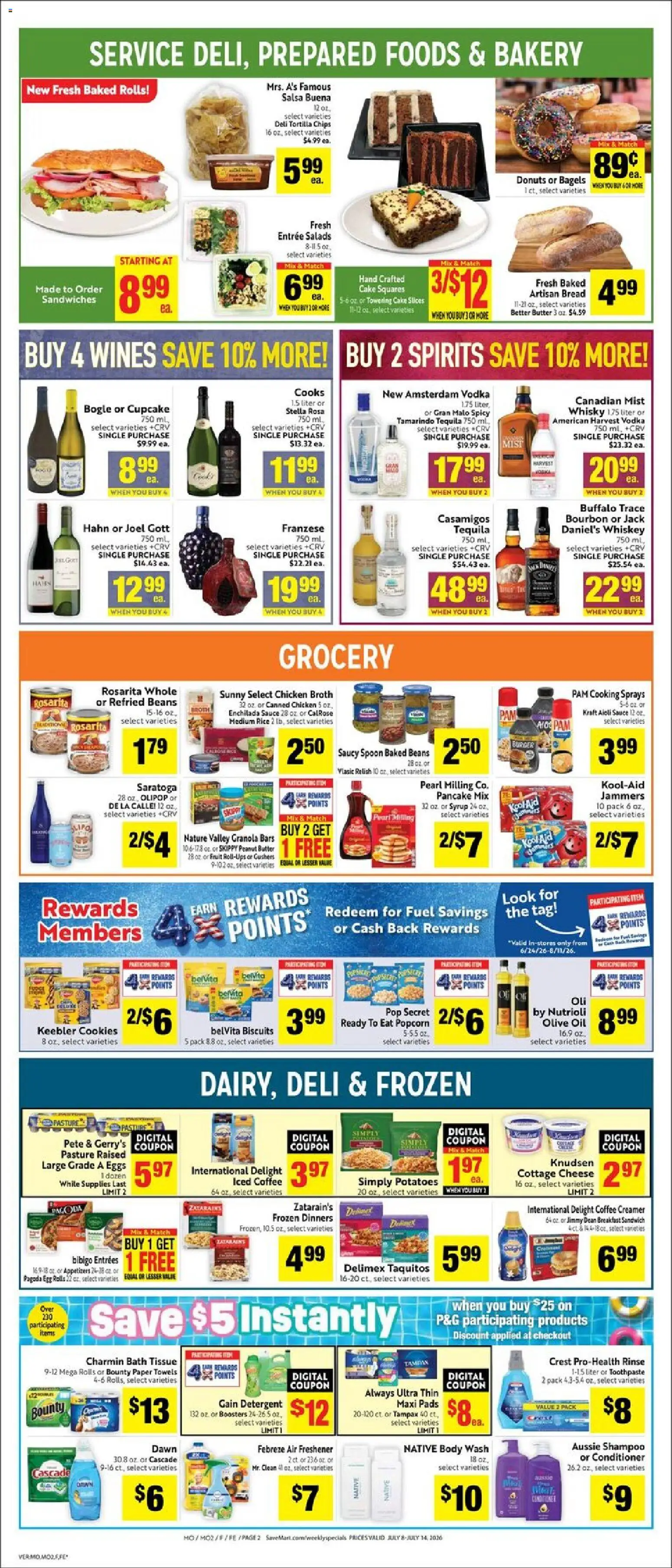Save Mart Weekly - valid from 07/08/2026 | Page: 2 | Products: Bread, Bourbon, Chips, Sauce