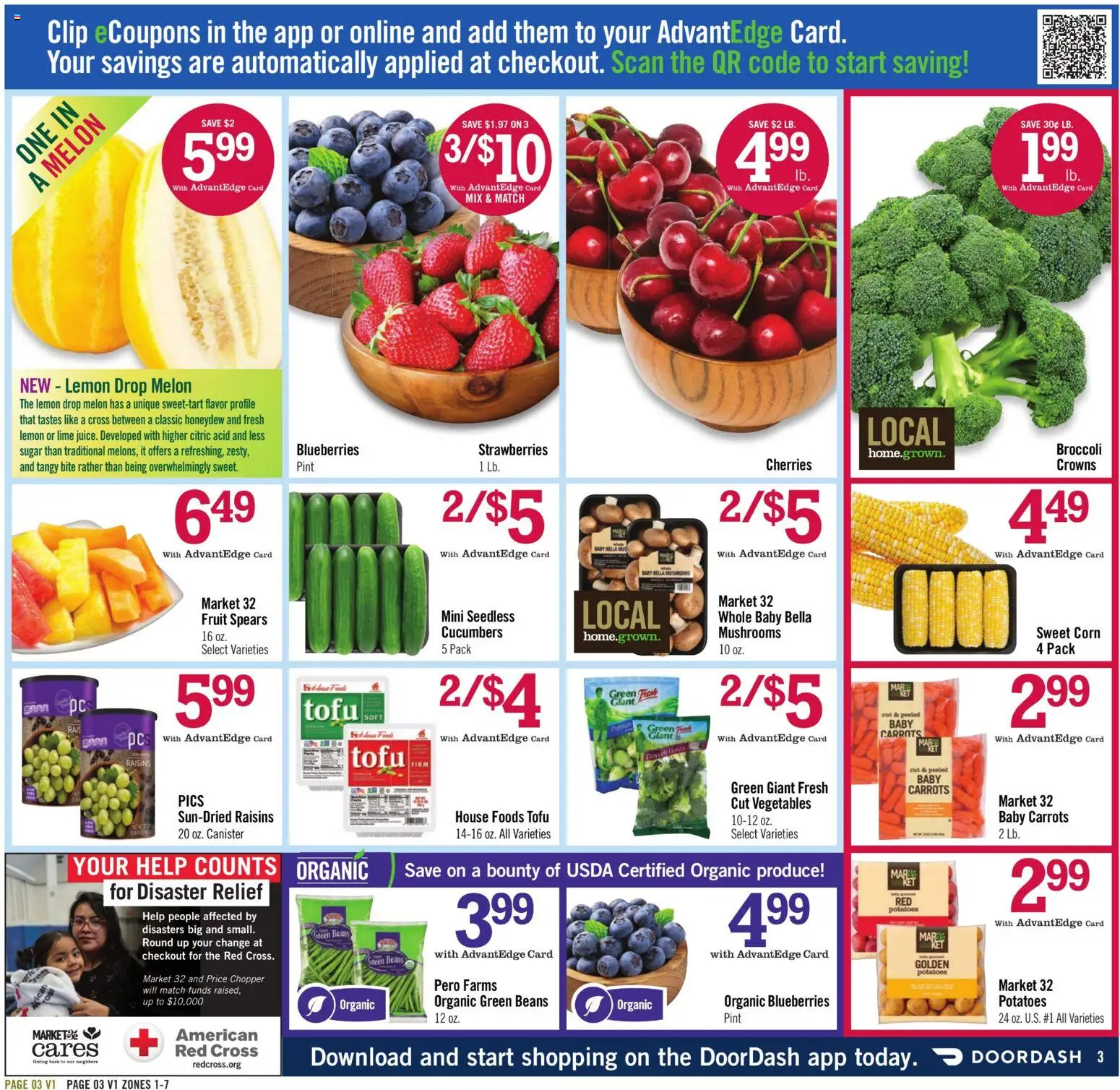 Price Chopper Weekly Ad - valid from 08/16/2026 | Page: 3 | Products: Mushrooms, Raisins, Fruit, Blueberries