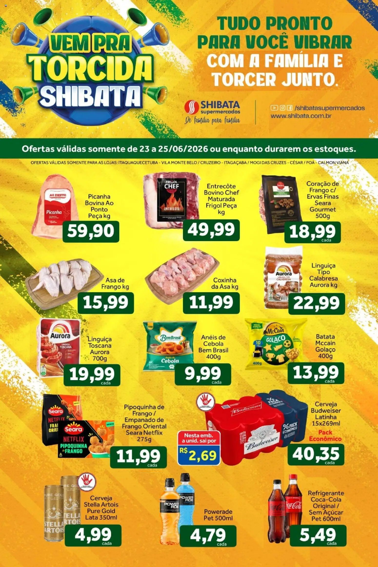 Shibata Folheto - válido de 23/06/2026 | Página: 1 | Produtos: Cebola, Cerveja, Açúcar, Batata