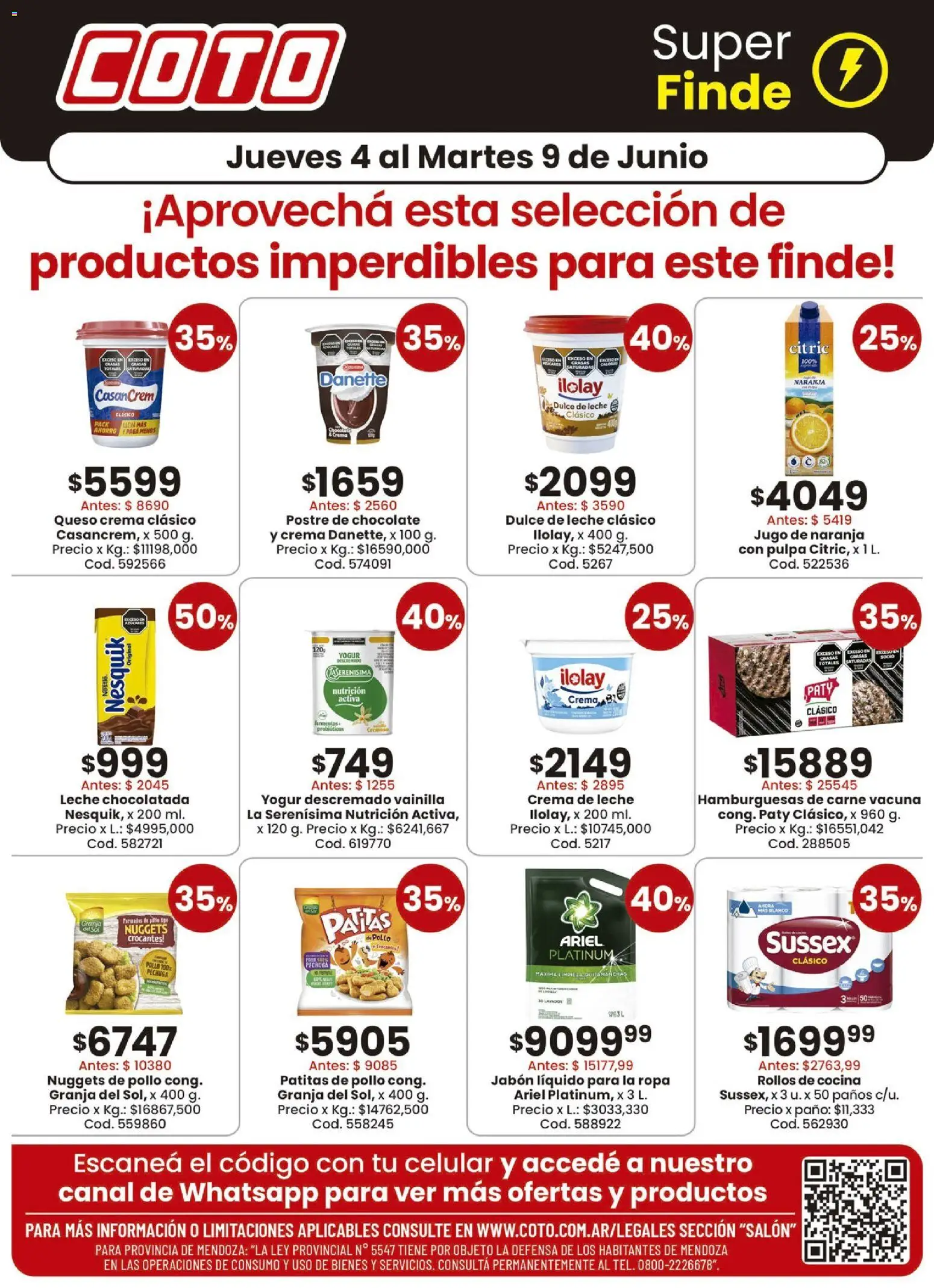 Coto - Salon Productos Motivo │ válido desde el 04.06.2026 | Página: 1 | Productos: Jabón, Quitamanchas, Chocolate, Chocolatada