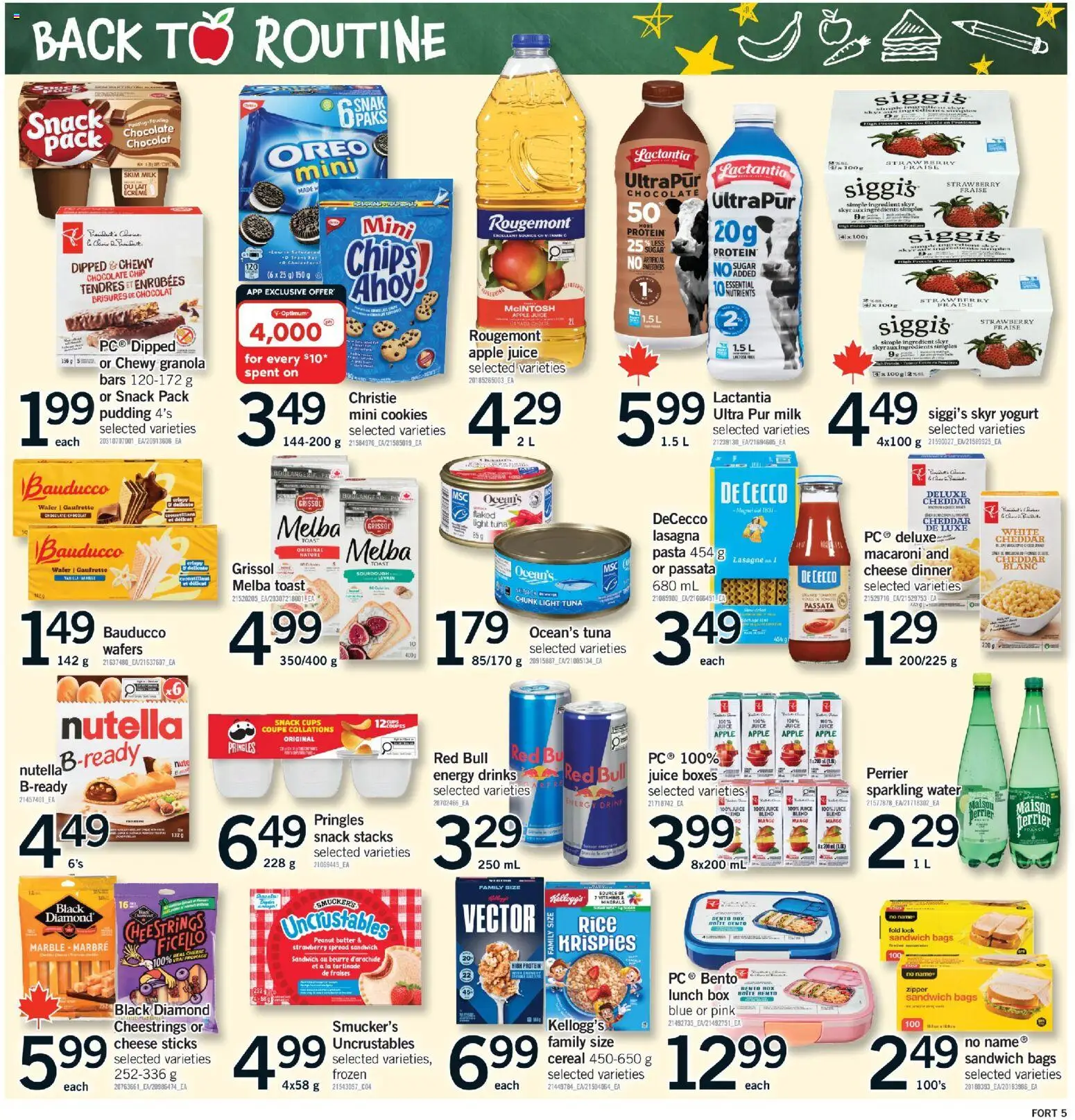 Fortinos flyer valid from Aug 27, 2026 | Page: 6 | Products: Skyr, Cookies, Peanut butter, Yogurt