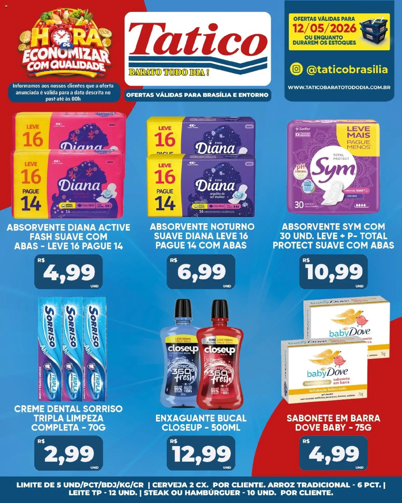 Tatico Folheto - válido de 12.05.2026 | Página: 19 | Produtos: Enxaguante bucal, Leite, Arroz, Hambúrguer