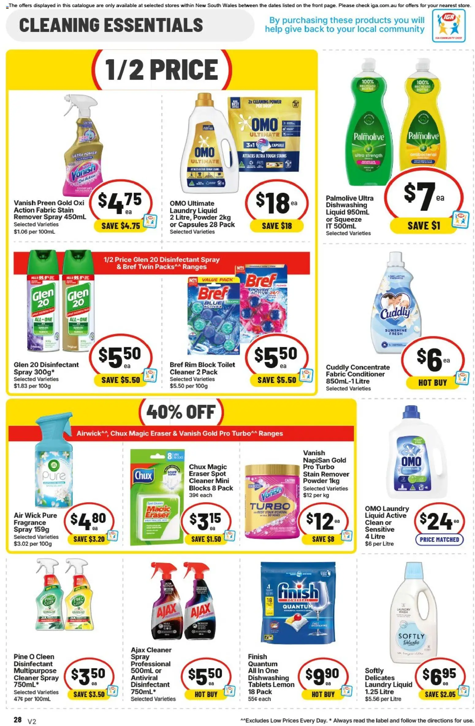IGA catalogue - valid from 03.06.2026 | Page: 28 | Products: Powder, Cleaner, Stain remover, Tablets