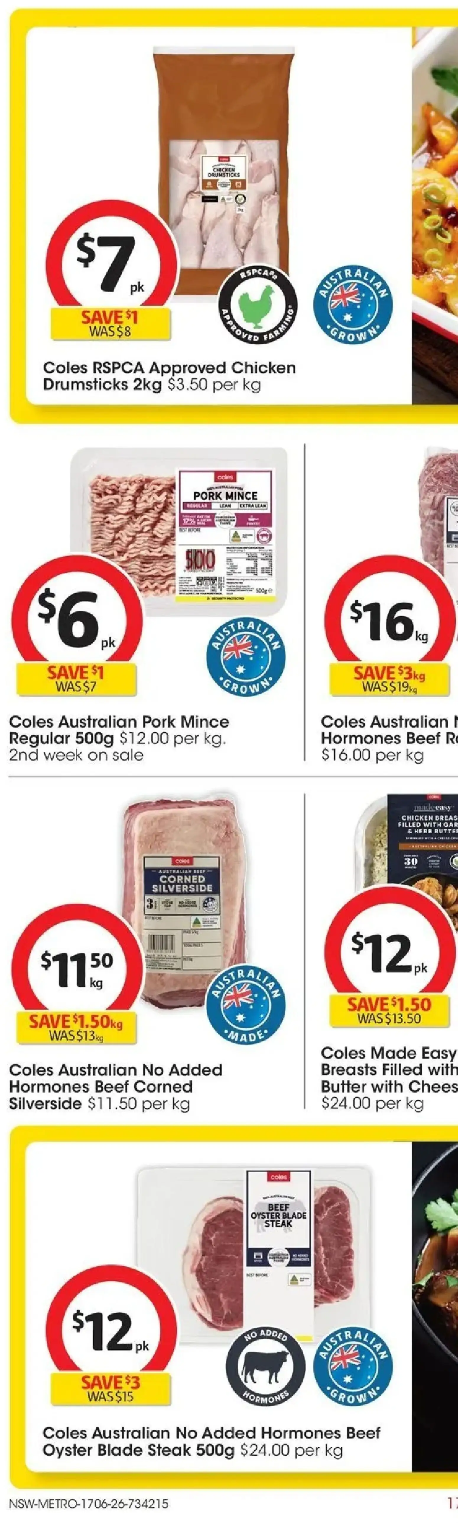 Coles catalogue - valid from 17.06.2026 | Page: 32 | Products: Butter, Chicken, Pork, Steak