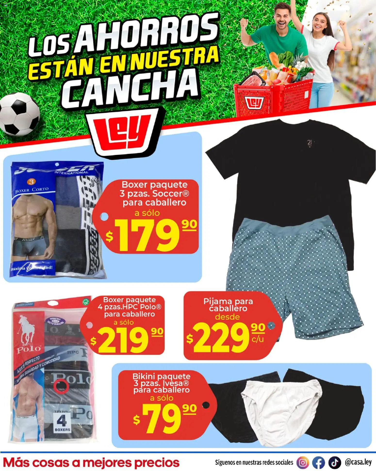 Nuevas ofertas de Casa Ley válidas en toda la República Mexicana desde el 11.06.2026. ¡Encuentra las mejores ofertas en Casa Ley folleto Día del Padre con Con Mundial 2026! | Página: 8 | Productos: Durazno, Pijama, Boxers, Bikini