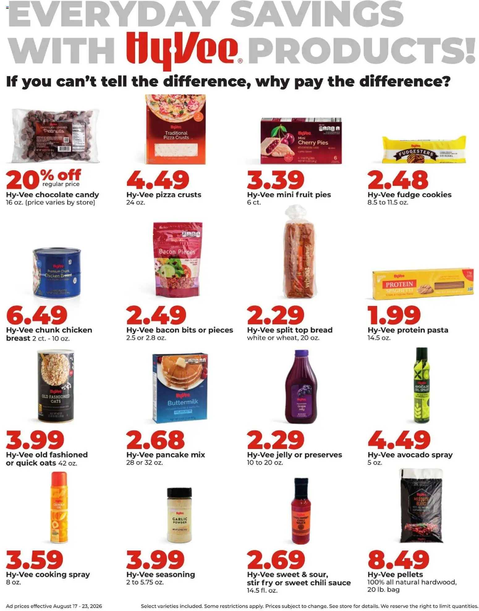 HyVee Weekly Ad - valid from 08/17/2026 | Page: 16 | Products: Candy, Bread, Chocolate, Protein