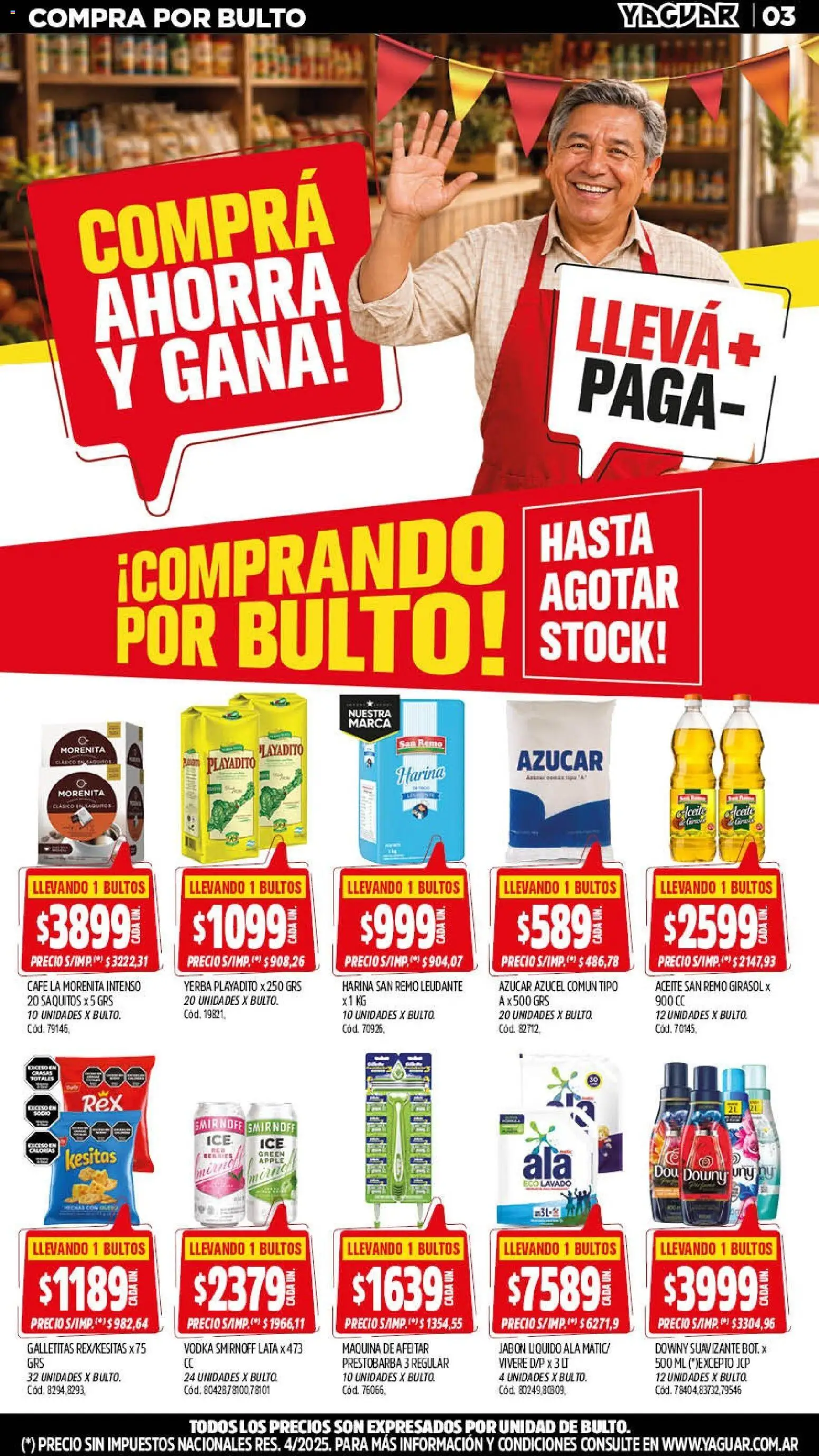 Yaguar catálogo │ válido desde el 07/09/2026 | Página: 3 | Productos: Galletitas, Azucar, Aceite, Café