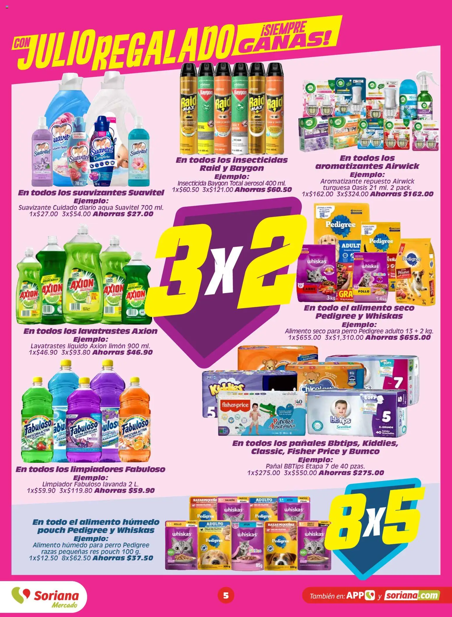 Nuevas ofertas de Soriana válidas en toda la República Mexicana desde el 24/07/2026. ¡Encuentra las mejores ofertas en Soriana Julio Regalado Mercado Nacional! | Página: 5