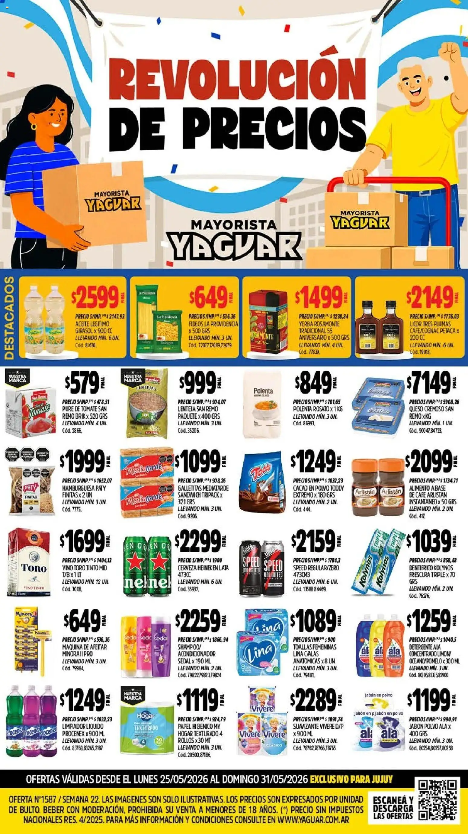 Yaguar - Oferta Semanal Jujuy │ válido desde el 25.05.2026 | Página: 1 | Productos: Maquina de afeitar, Polenta, Detergente, Suavizante