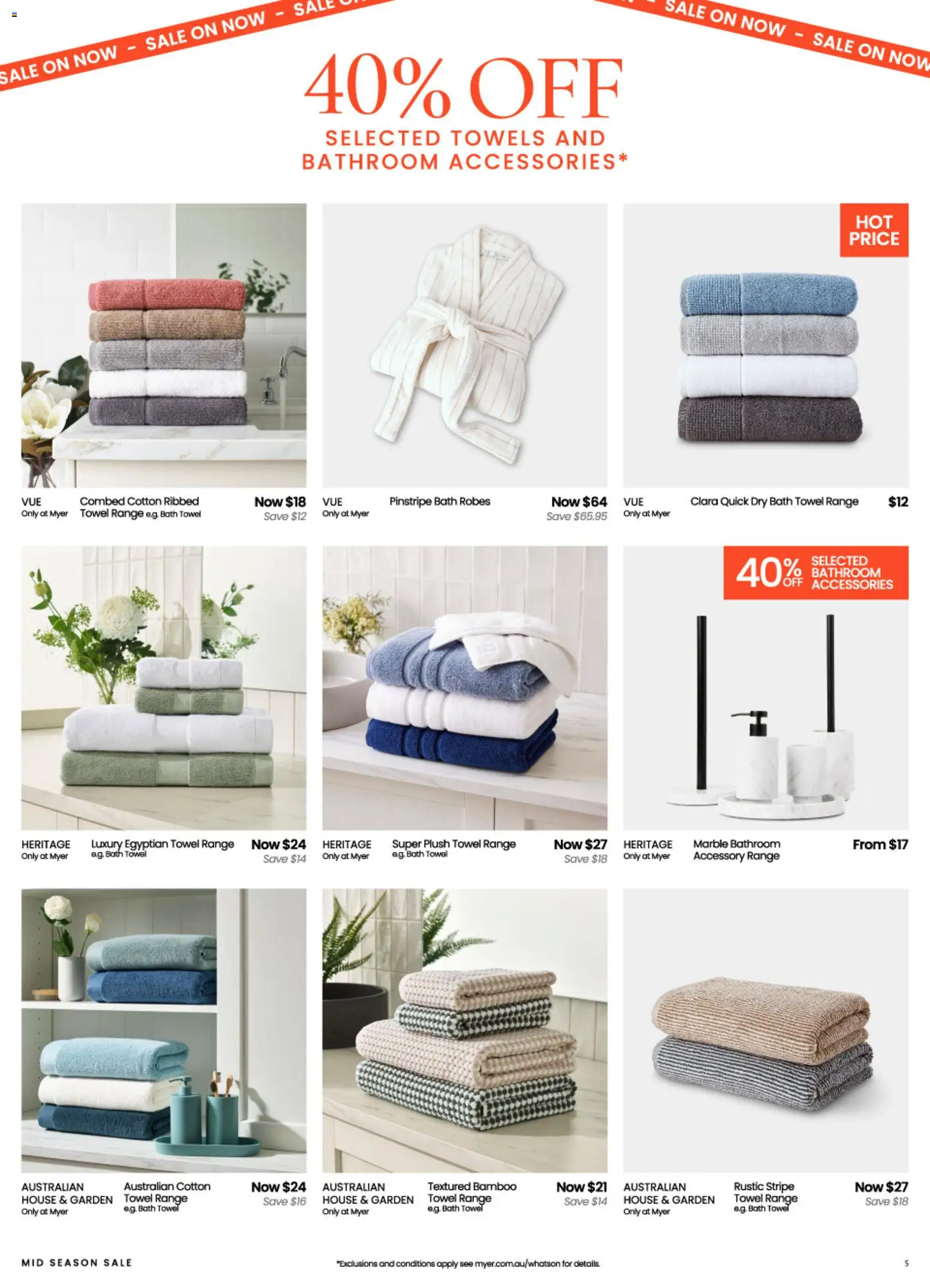 Myer catalogue - valid from 09/09/2026 | Page: 5 | Products: Bath, Towels, Accessories, Bathroom