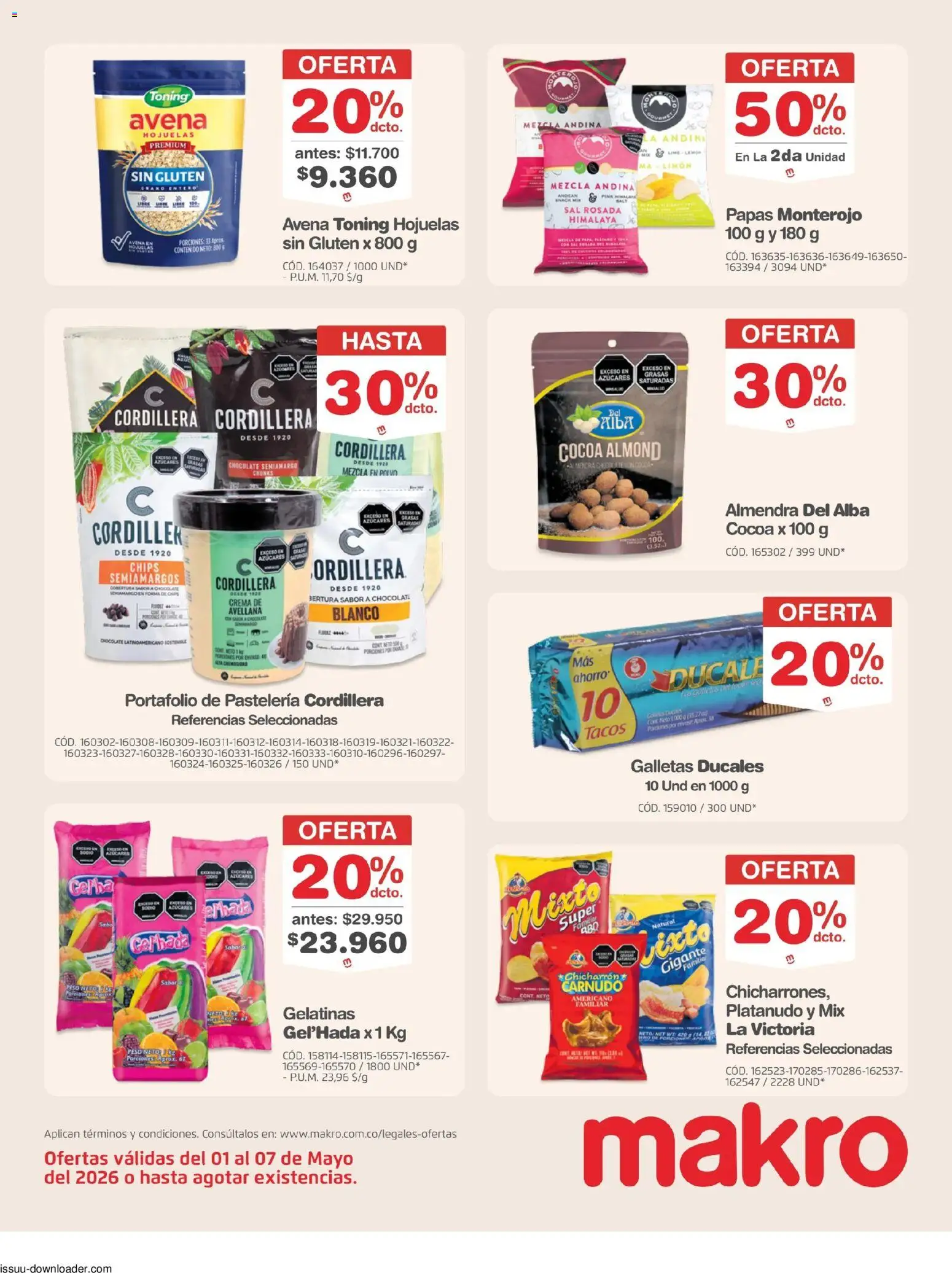 Makro revista - valida desde el 01.05.2026 | Página: 13 | Productos: Almendra, Avena, Sal, Chocolate