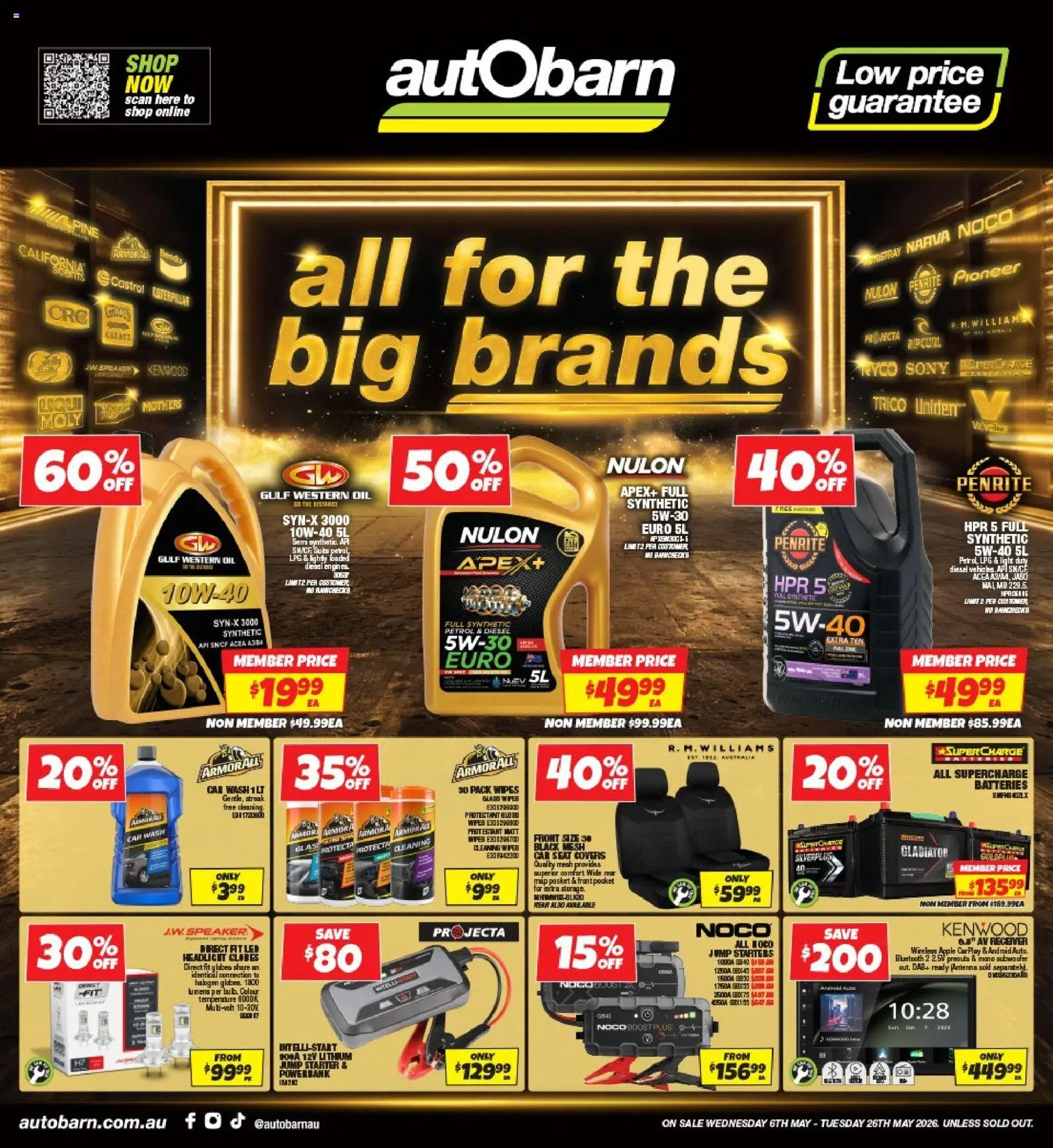Autobarn catalogue - valid from 06.05.2026 | Page: 1 | Products: Light, Oil, Batteries, Speaker