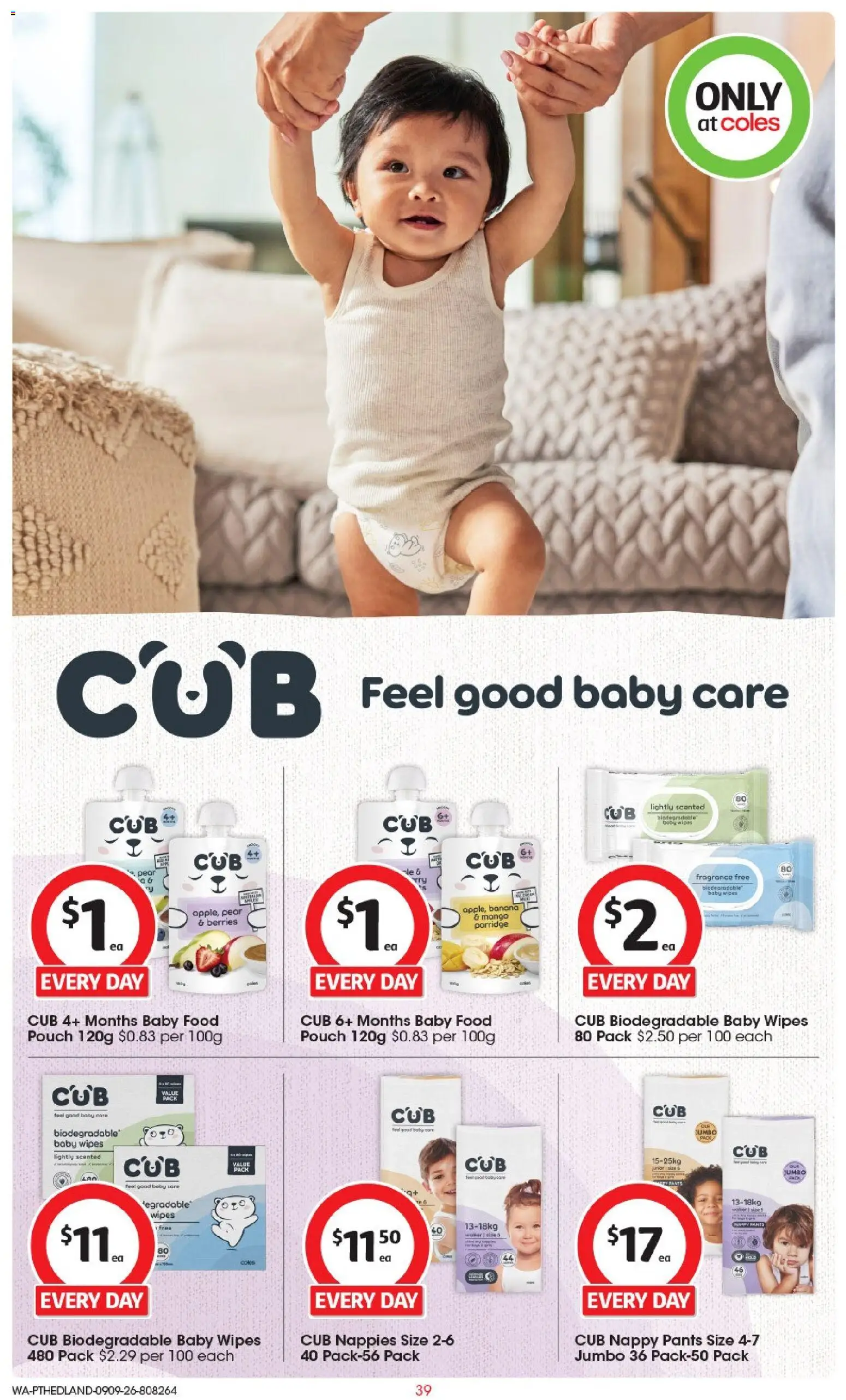 Coles catalogue - valid from 09/09/2026 | Page: 39 | Products: Powder, Mango, Pear, Diapers