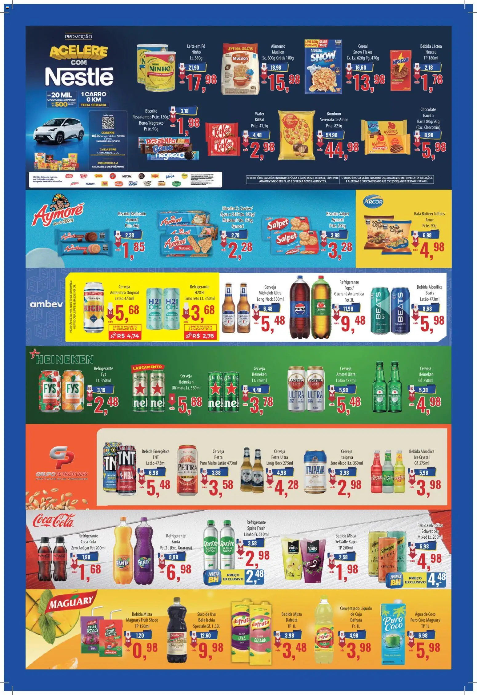 Supermercados BH Folheto - válido de 01/08/2026 | Página: 3 | Produtos: Coco, Guaraná, Heineken, Sal