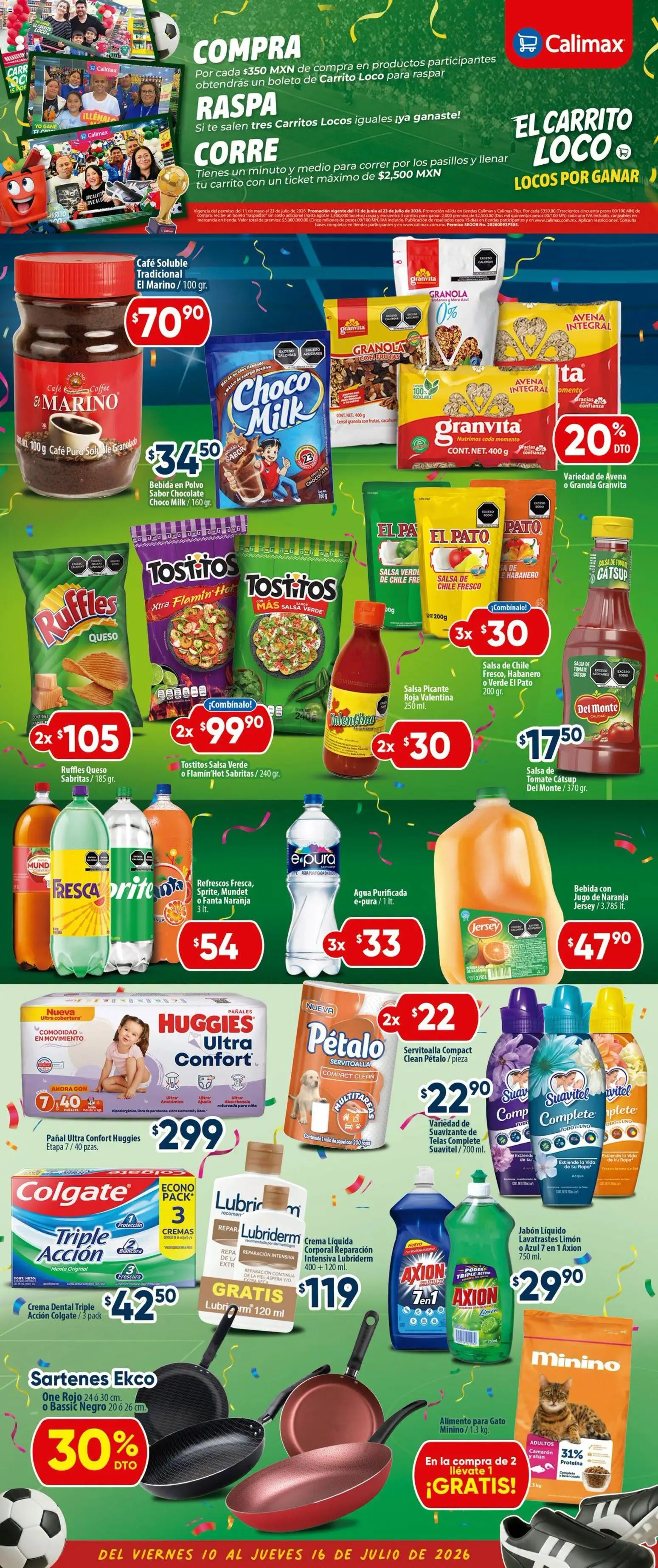 Nuevas ofertas de Calimax válidas en toda la República Mexicana desde el 10/07/2026. ¡Encuentra las mejores ofertas en Calimax folleto Mexicali y SLRC! | Página: 4 | Productos: Agua, Café, Ropa, Té