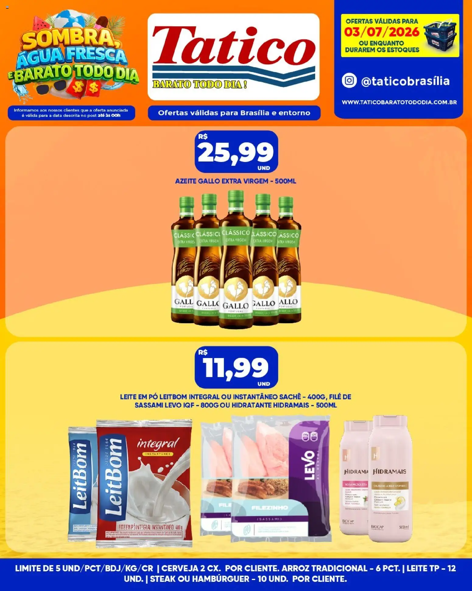 Tatico Folheto - válido de 03/07/2026 | Página: 10 | Produtos: Pó, Cerveja, Hambúrguer, Leite em pó