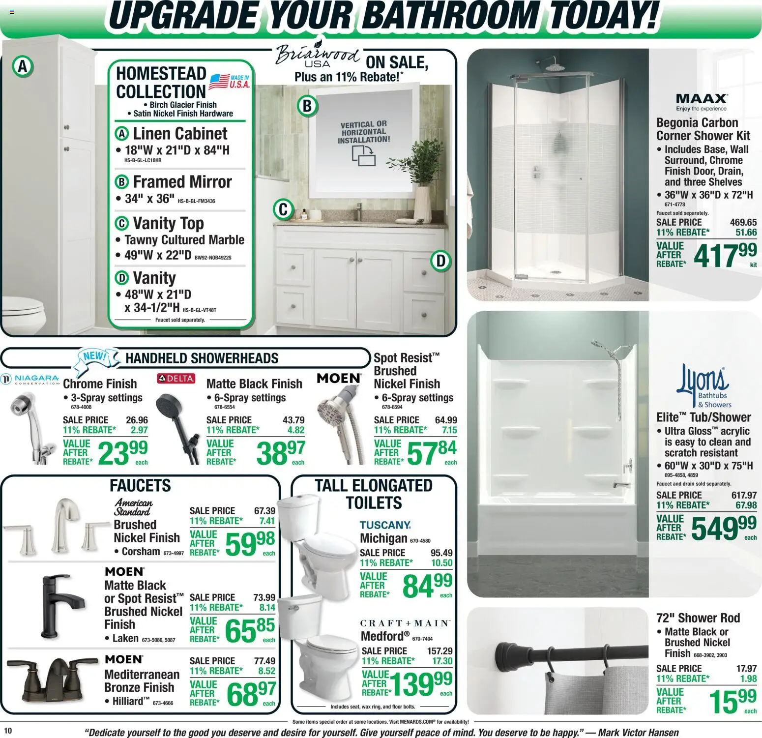Menards Weekly Ad - valid from 07/30/2026 | Page: 16 | Products: Shower, Mirror, Acrylic, Rod