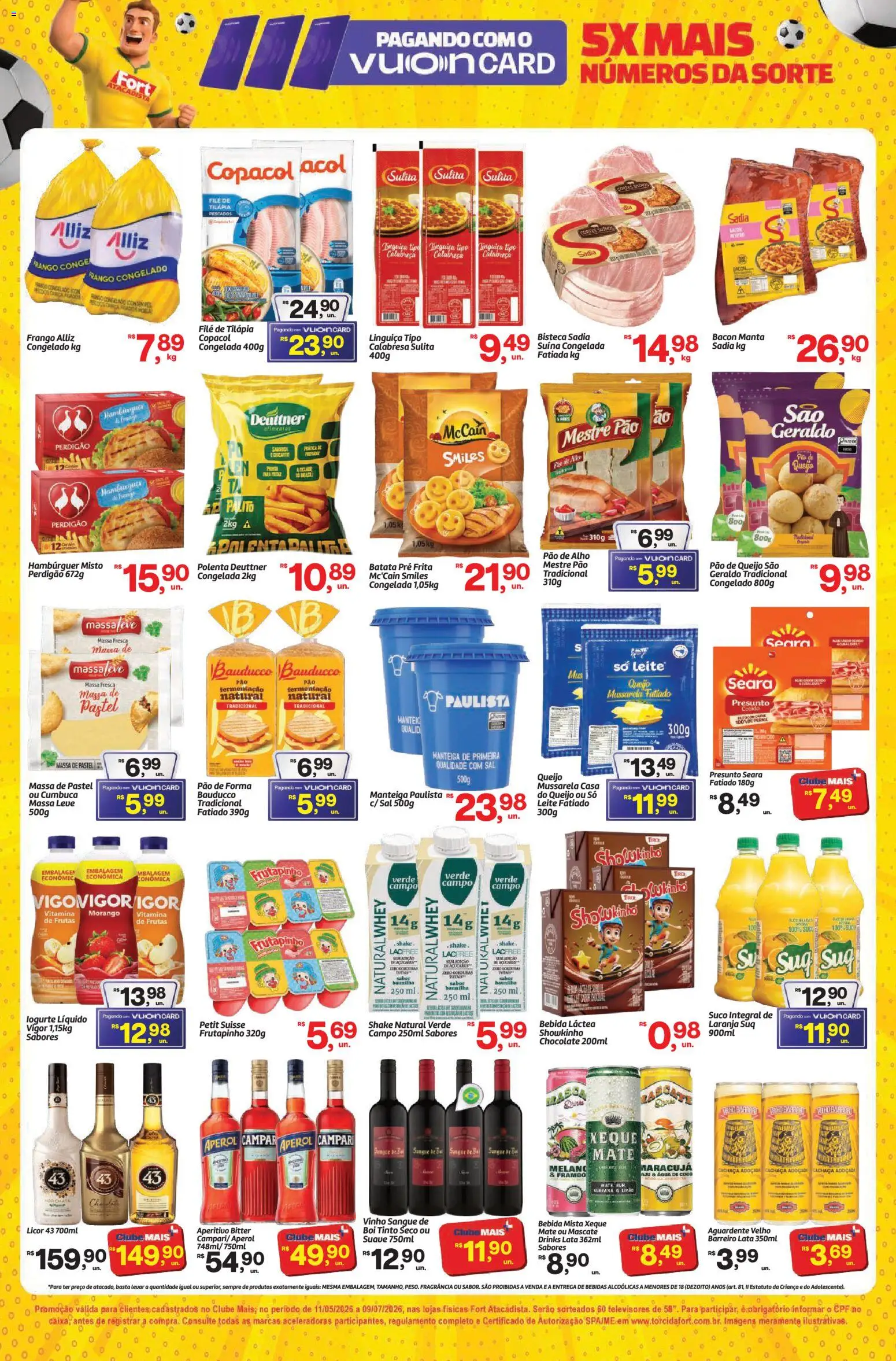 Fort Atacadista Folheto - válido de 08.06.2026 | Página: 3 | Produtos: Alho, Presunto, Massa, Mussarela