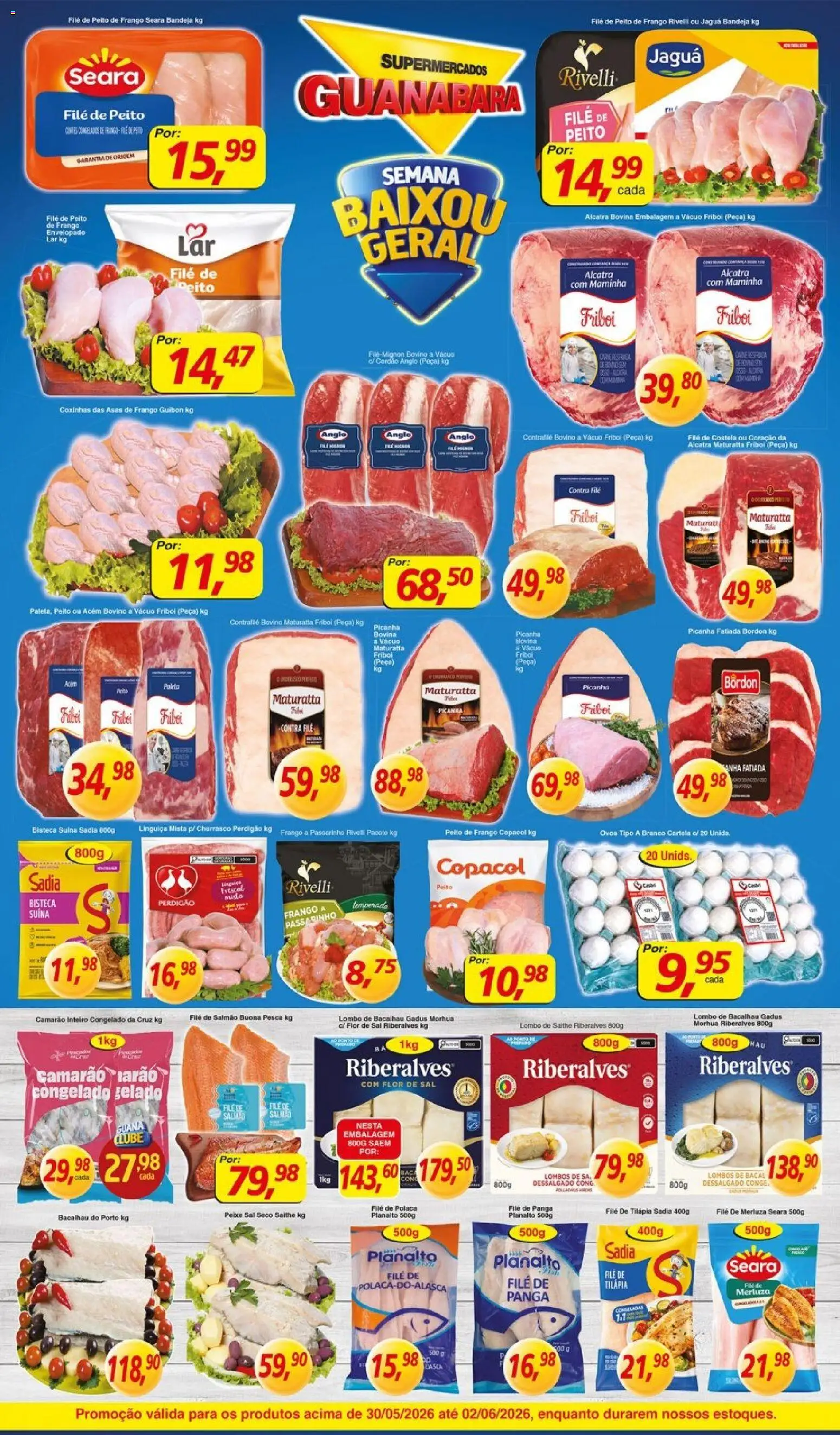 Supermercados Guanabara Folheto - válido de 30.05.2026 | Página: 7 | Produtos: Bacalhau, Picanha, Camarão, Ovos