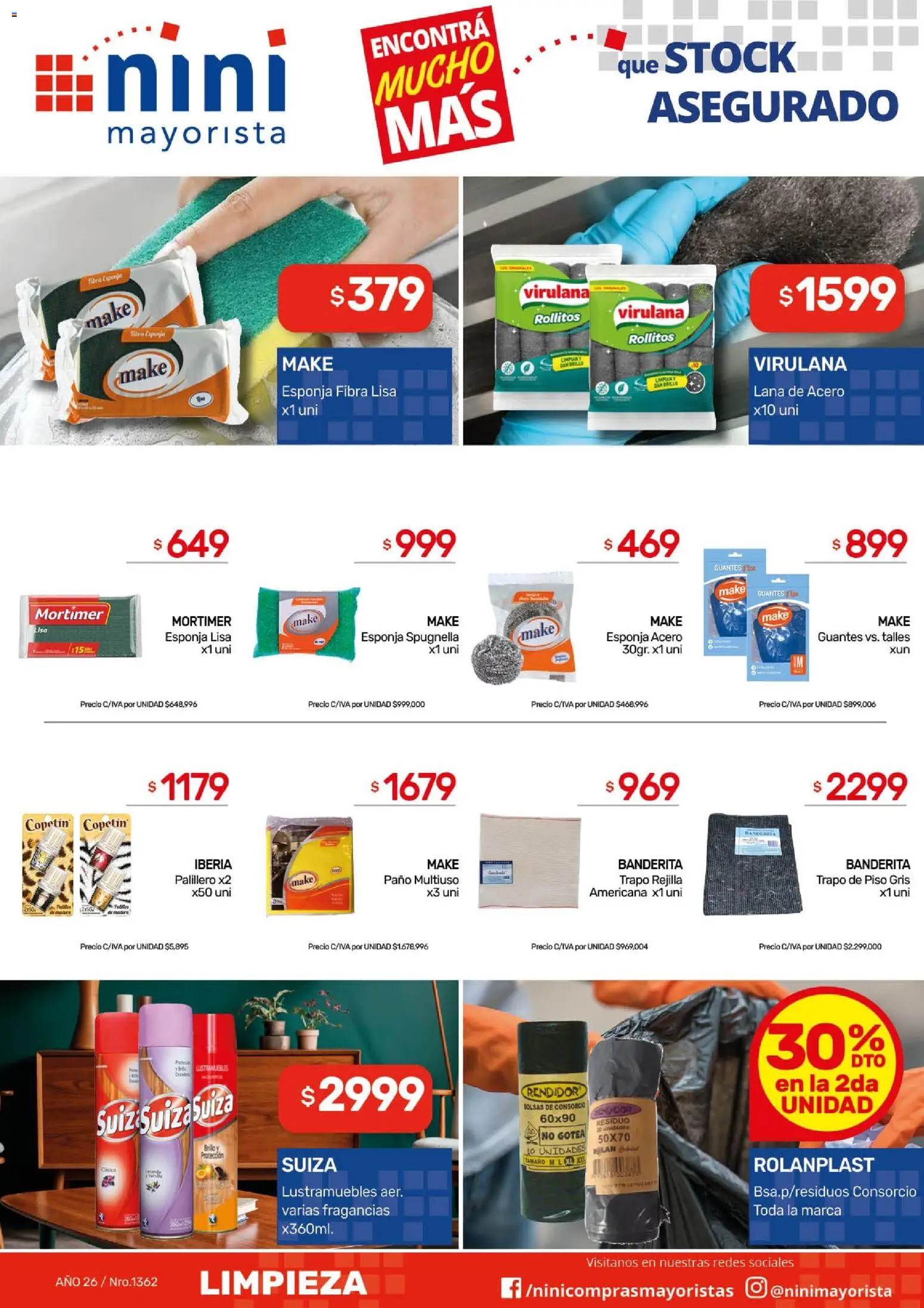 NINI Mayorista ofertas │ válido desde el 01.06.2026 | Página: 14 | Productos: Trapo de piso, Rejilla, Brillo, Guantes