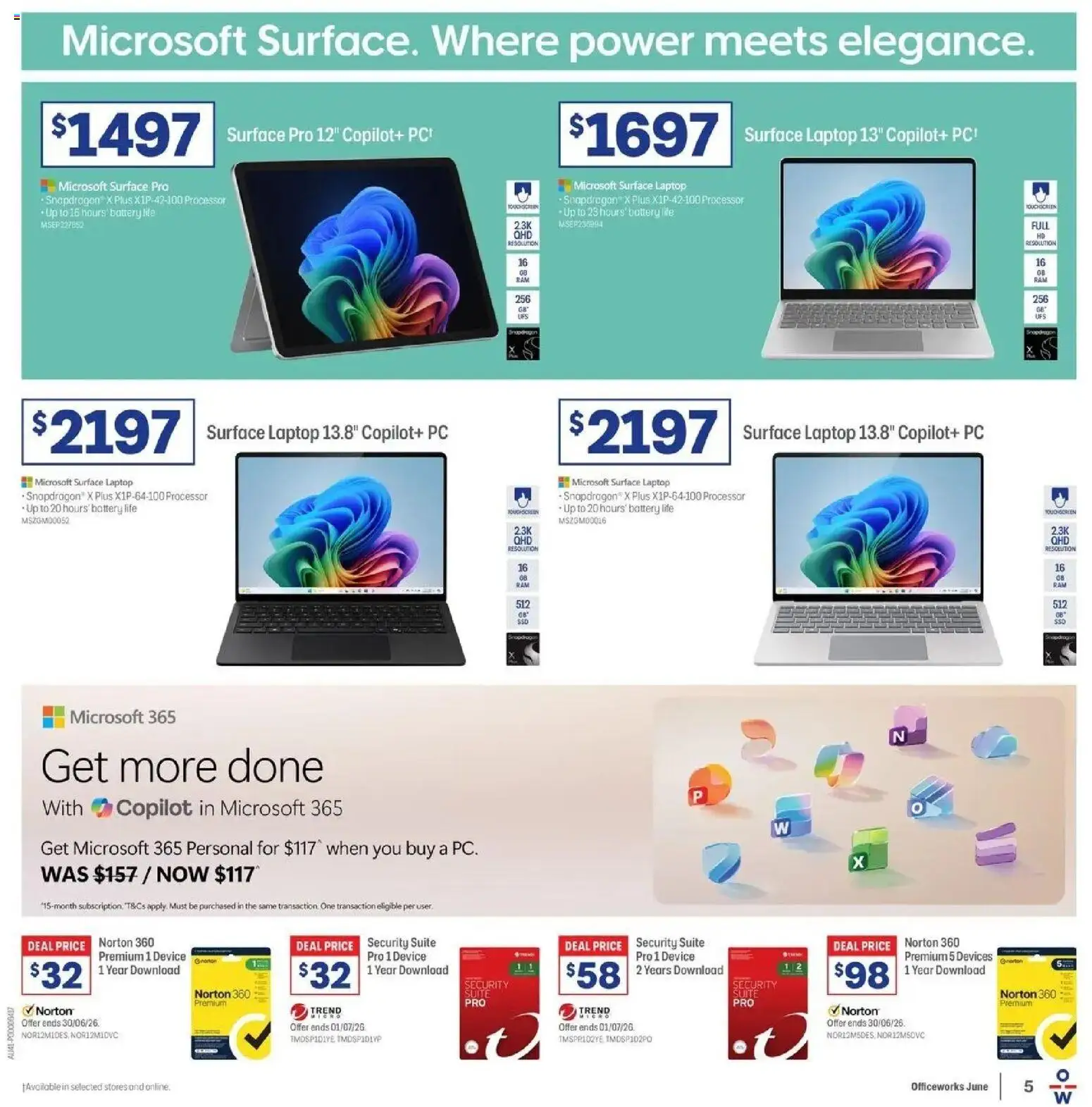 Officeworks catalogue - valid from 11.06.2026 | Page: 5 | Products: Battery, Suite, Device, Pc